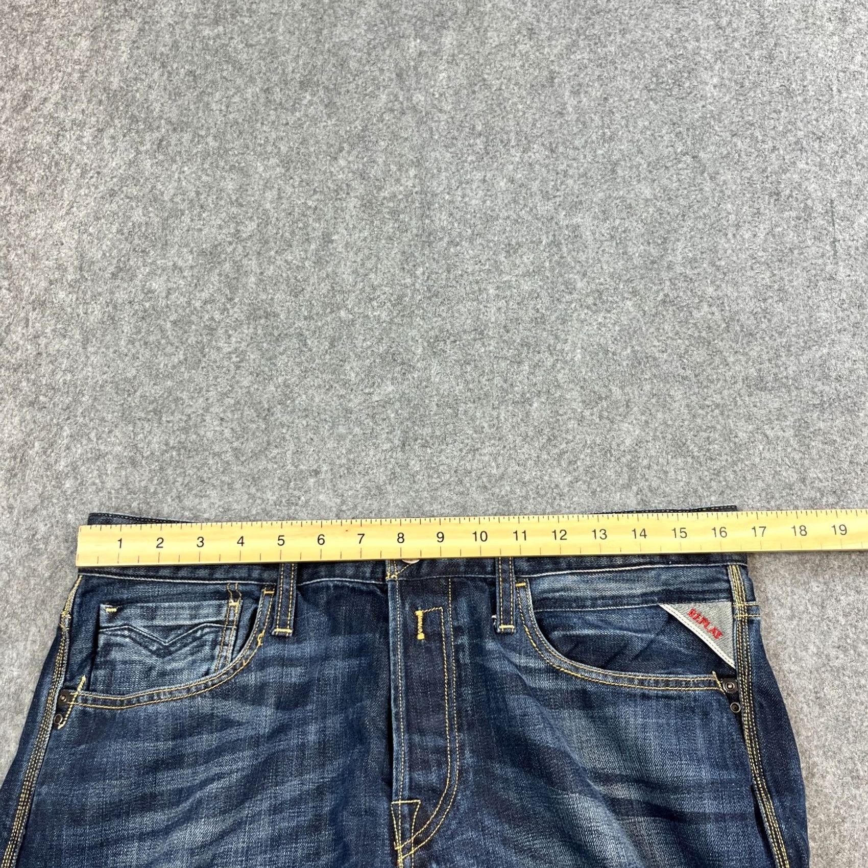 Replay Replay Jeans Regular Straight 31 34 Dark Blue 100% Cotton Mens Size US 31 - 6 Thumbnail