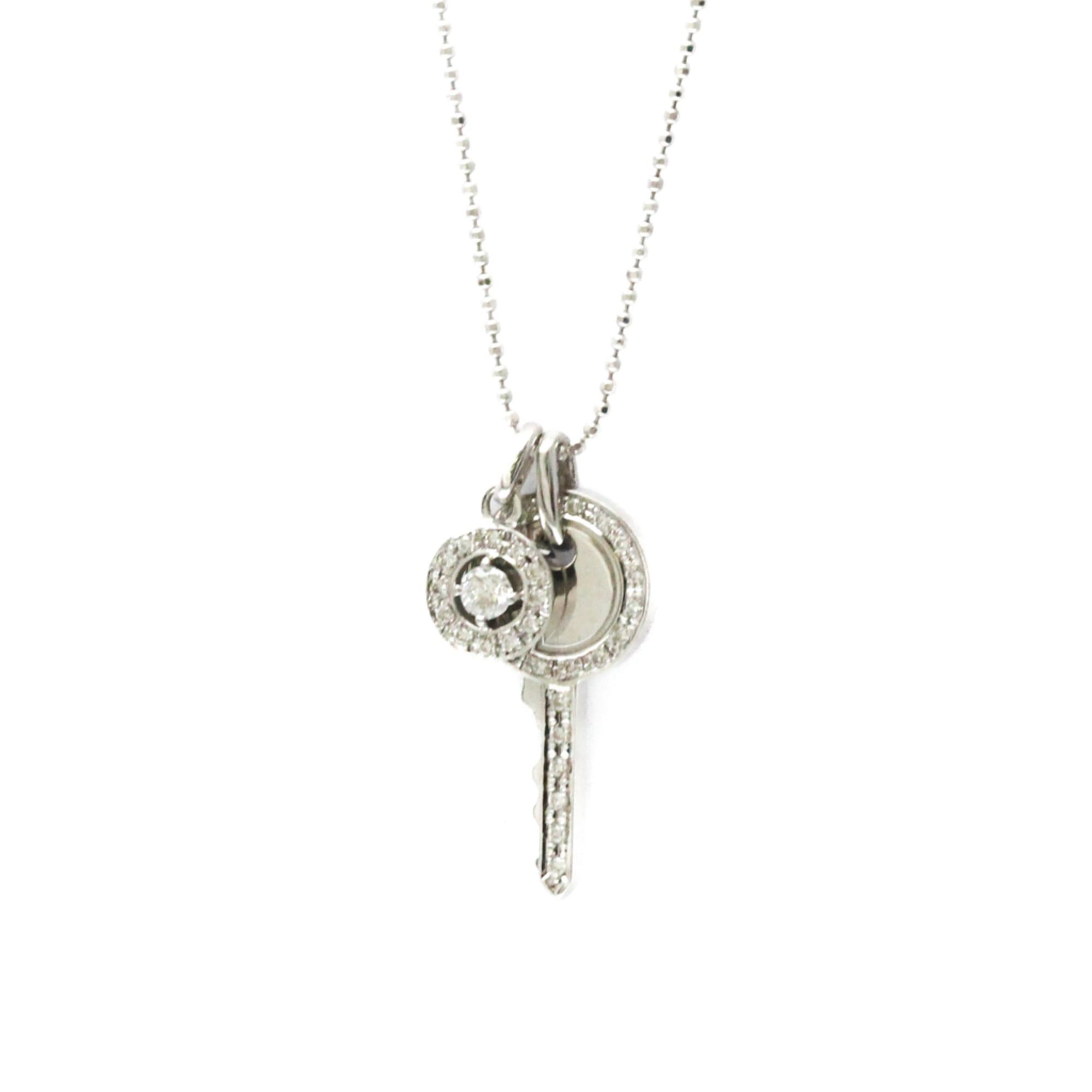 Other Vendome Aoyama Key Diamond Necklace White Gold (18K) Diamond Men,Women Fashion Pendant Necklace (Silver) Size ONE SIZE - 1 Thumbnail