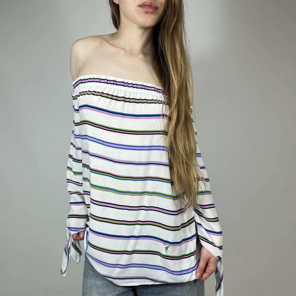 Vintage Emily Van Den Bergh Striped Retro Luxury Style Blouses Shirt Size M / US 6-8 / IT 42-44 - 4 Thumbnail