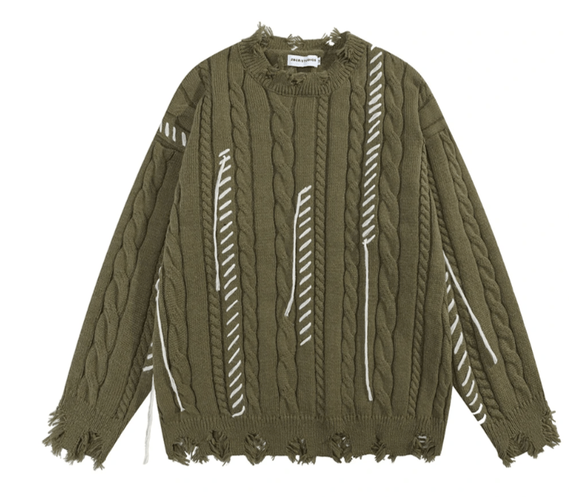 Japanese Brand Oversized Sweaters Ripped Size US M / EU 48-50 / 2 - 1 Thumbnail