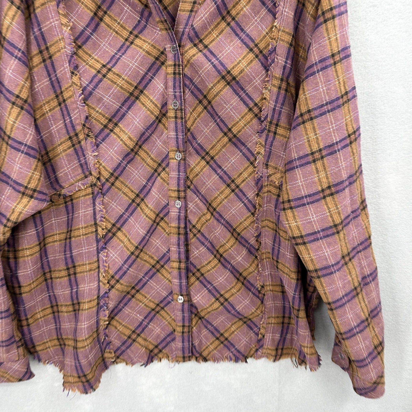 Vintage Heyson Flannel Shirt Womens Large Purple Plaid Button-Up Long Sleeve Dolman Business Casual Size L / US 10 / IT 46 - 5 Thumbnail
