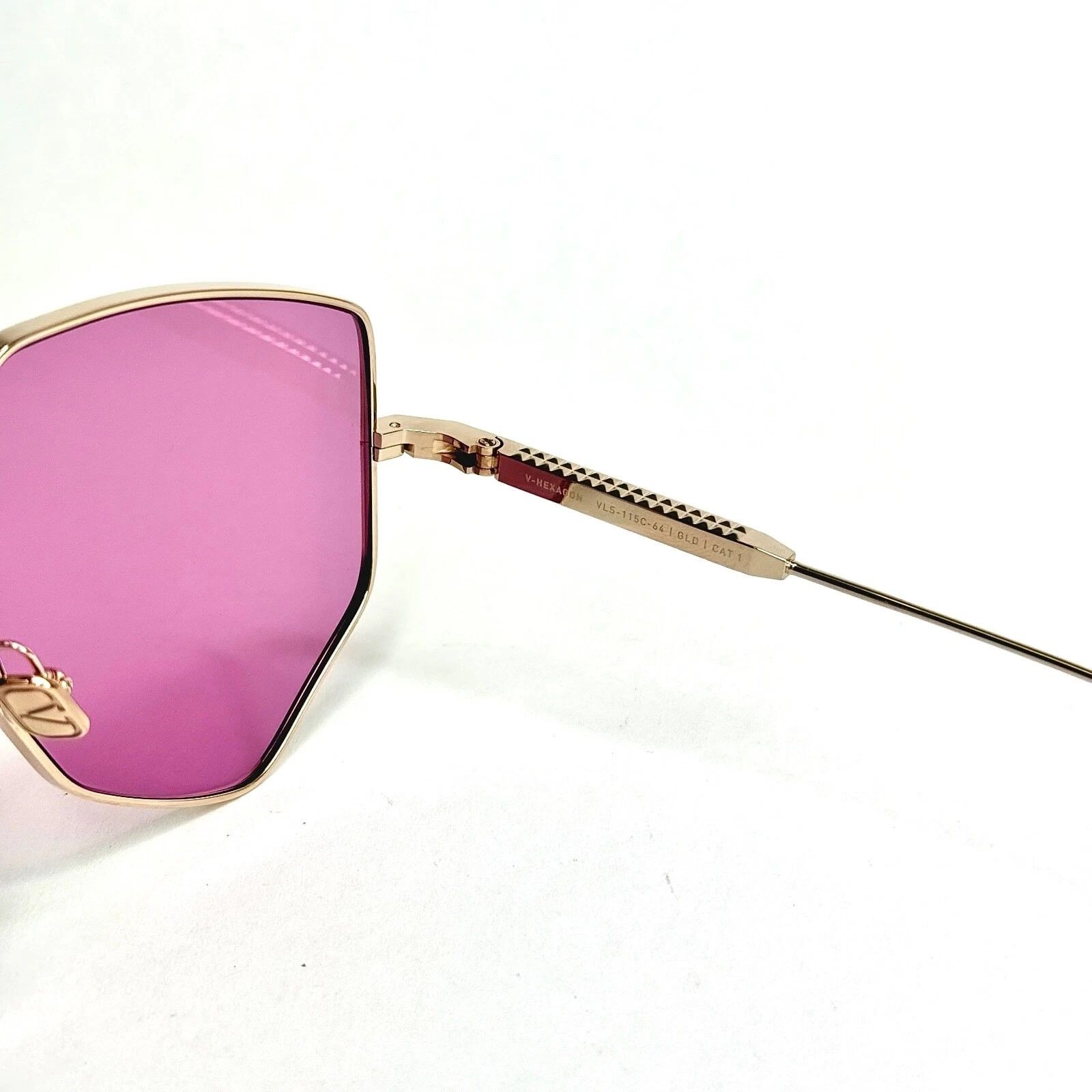 Valentino VALENTINO V HEXAGON VLS115 Gold Titanium VLS 115C Sunglass Size ONE SIZE - 3 Thumbnail