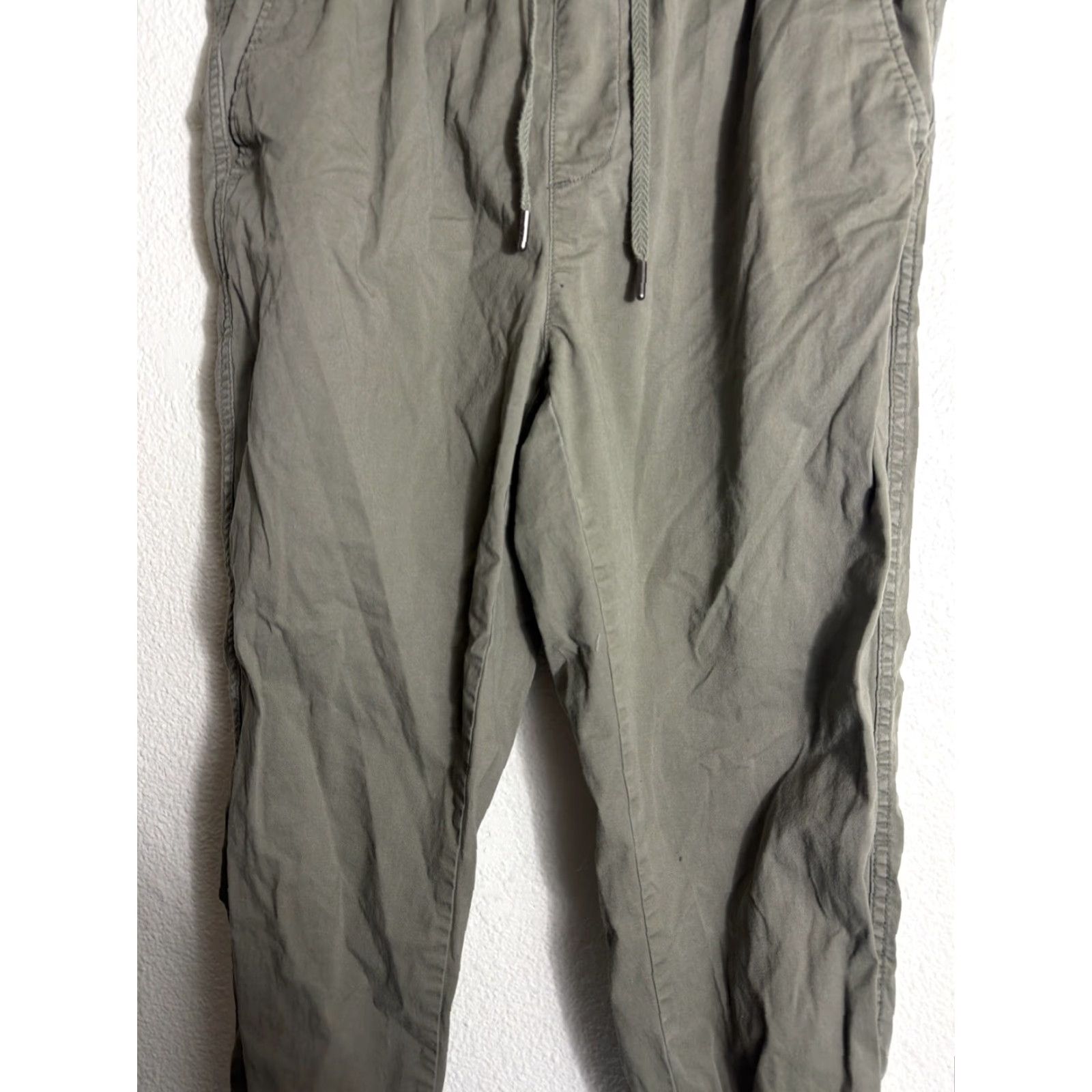 Gap VINTAGE? No. Just: Gap Men L Olive Ankle Joggers Cotton Elastane Drawstring Pants Size US 33 - 3 Thumbnail