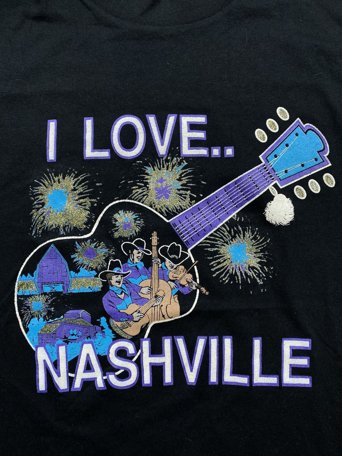 Vintage Vintage black Belton I Love Nashville T-shirt single stitch Size US L / EU 52-54 / 3 - 3 Thumbnail