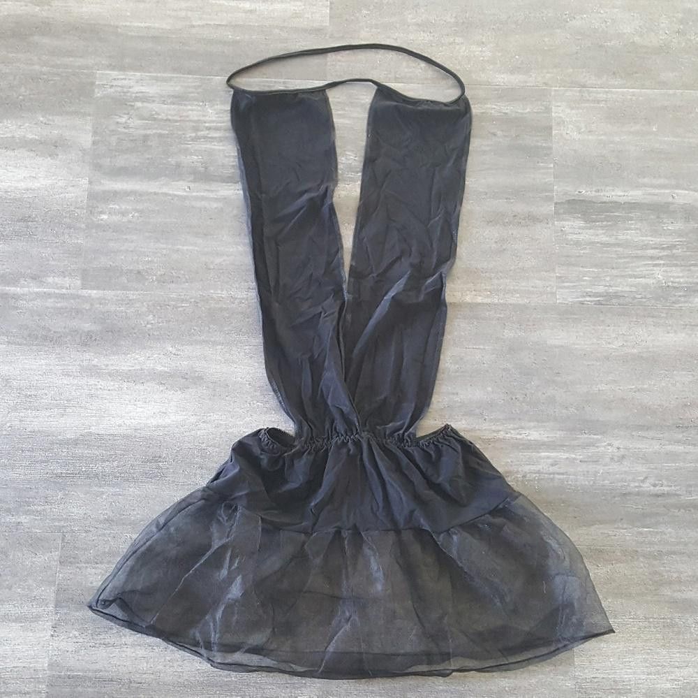 Designer Black V Front Seductive Chemise Size ONE SIZE - 1 Thumbnail
