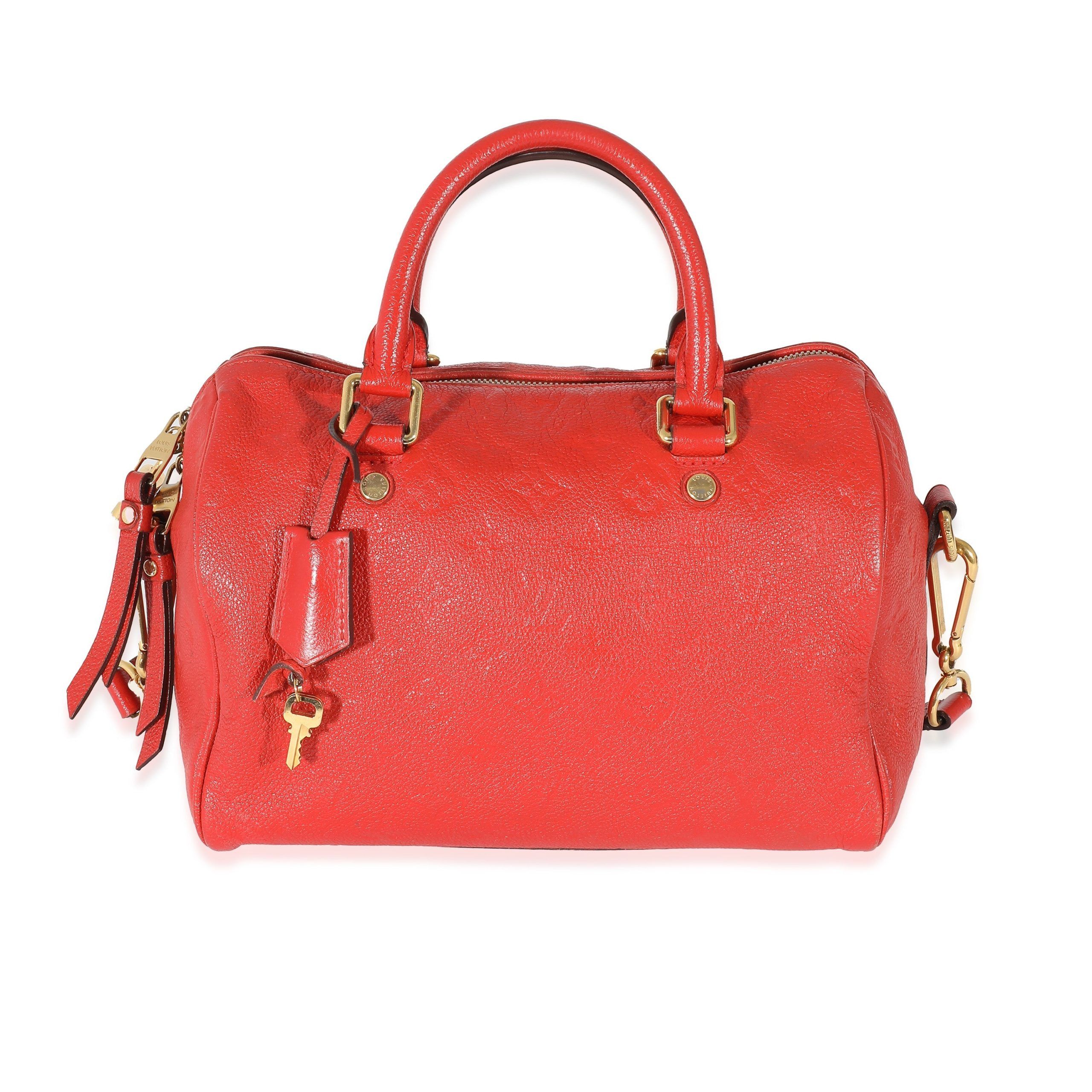 image of Louis Vuitton Orient Monogram Empreinte Speedy Bandoulierè 25 in Red, Women's