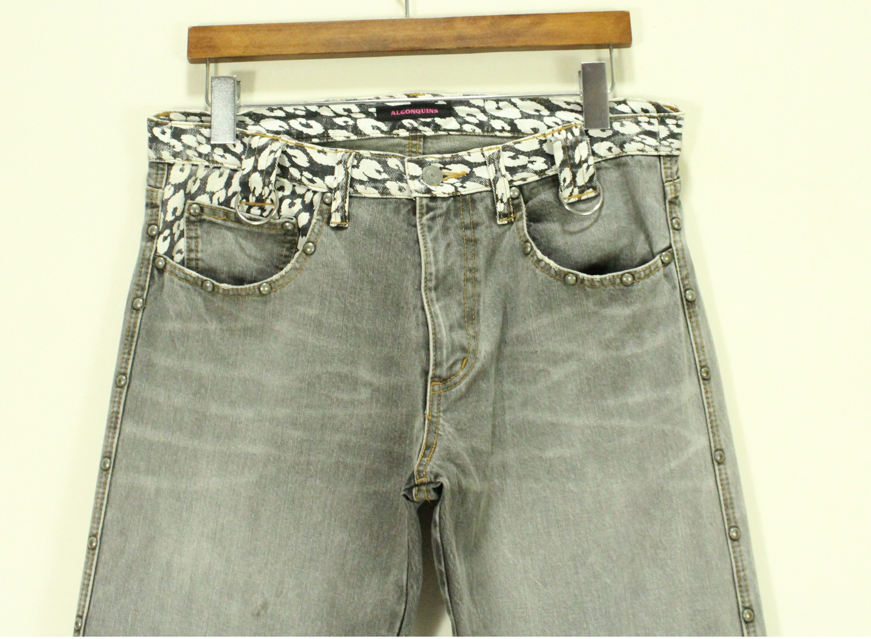 If Six Was Nine × In The Attic × Tornado Mart ALGONQUINS Denim Japanese Punk Gothic Grunge Outseam Riveted Size 32" / US 10 / IT 46 - 6 Thumbnail