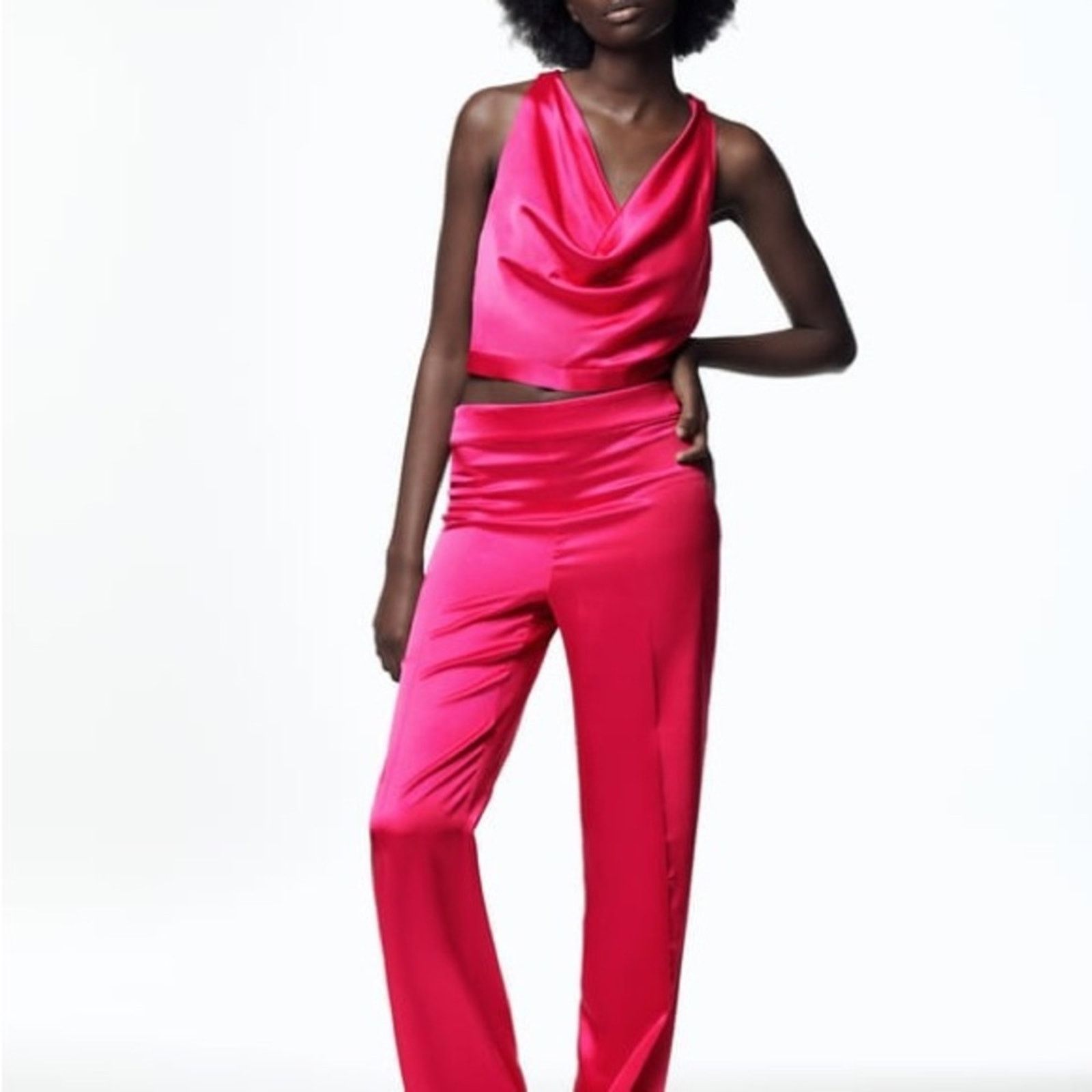 Zara ZARA FLOWY NECKLINE TOP FUCHSIA Size M / US 6-8 / IT 42-44 - 10 Thumbnail