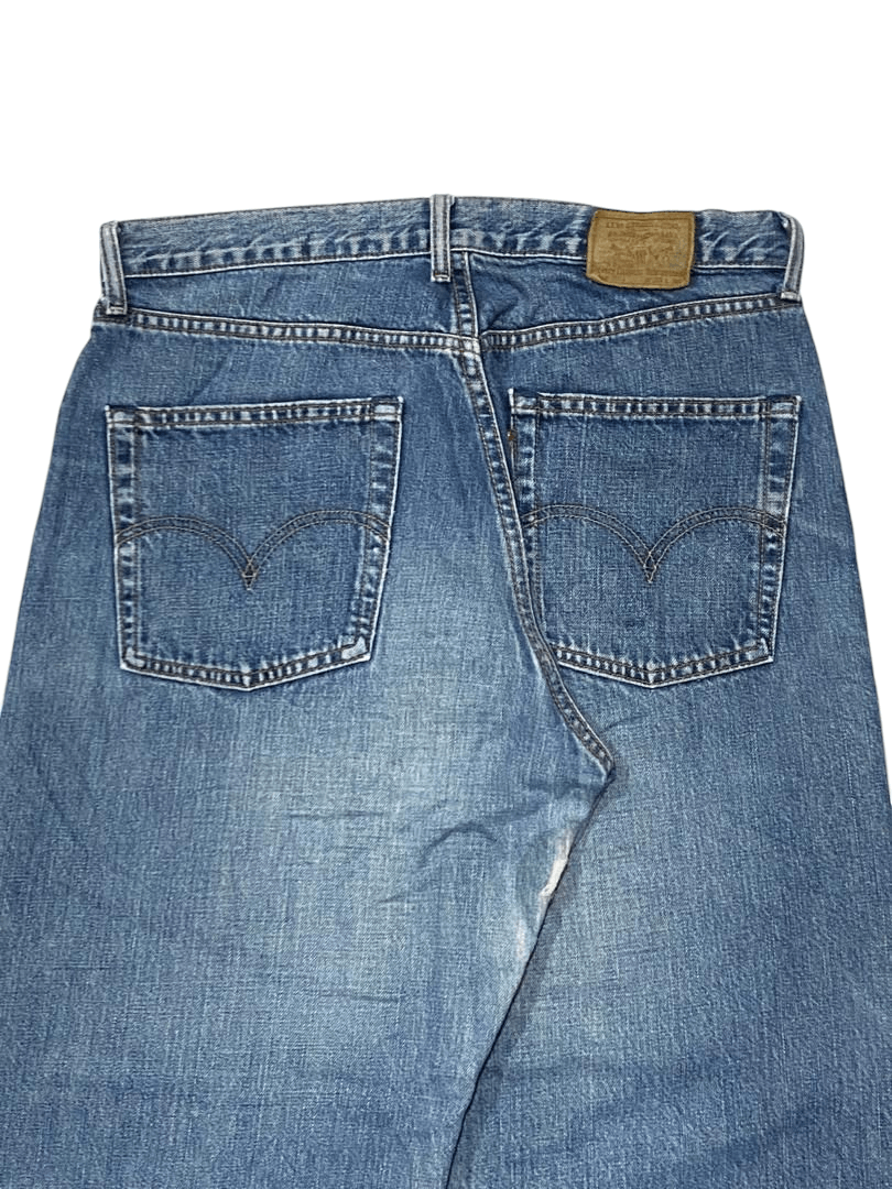 Levi's Vintage Y2K Levi's 504 Blue Washed Distressed Baggy Jeans Size US 34 / EU 50 - 5 Thumbnail