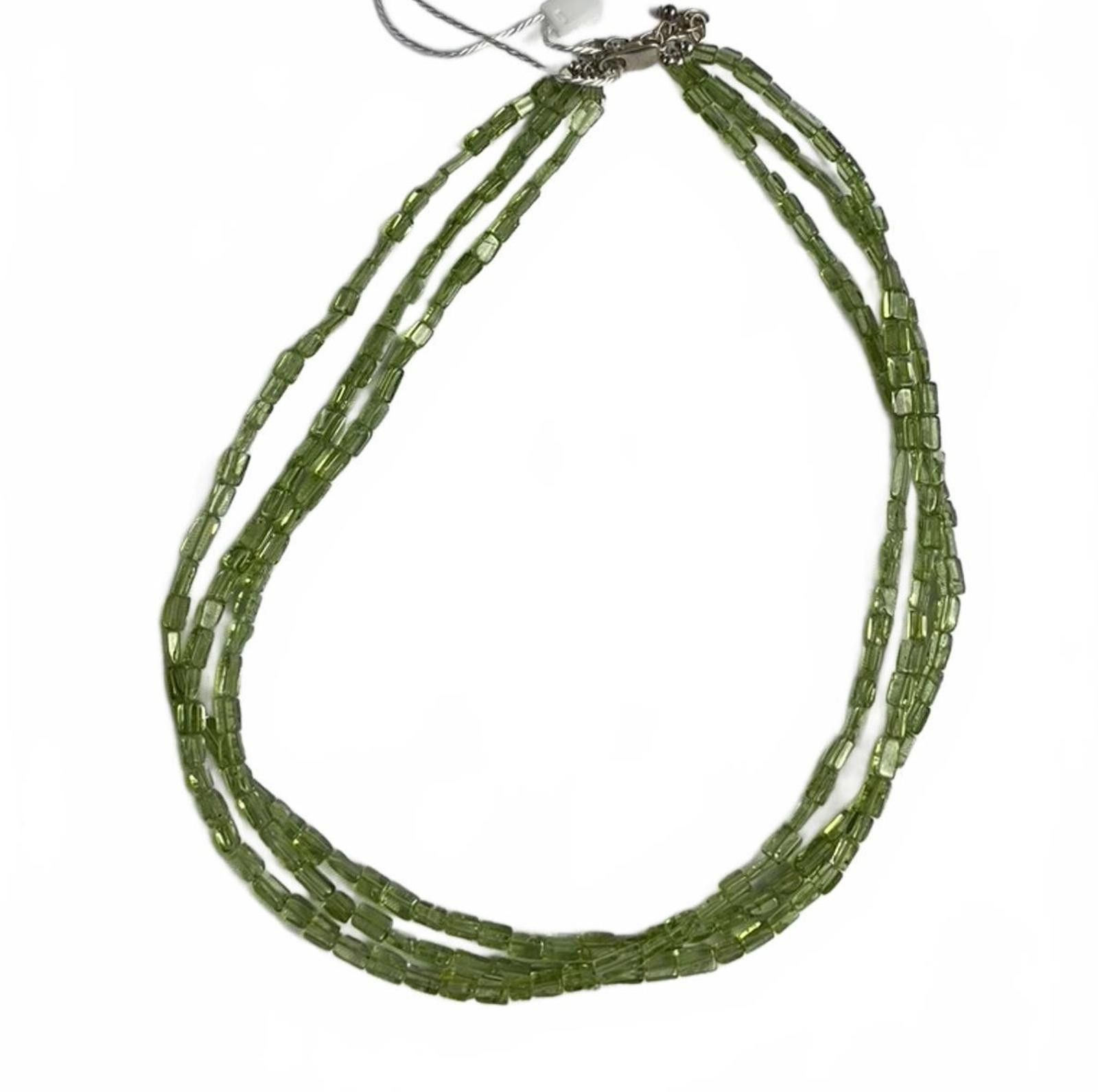 Other Aluma Sterling Silver Findings Green Peridot Bead Necklace Size ONE SIZE - 1 Thumbnail