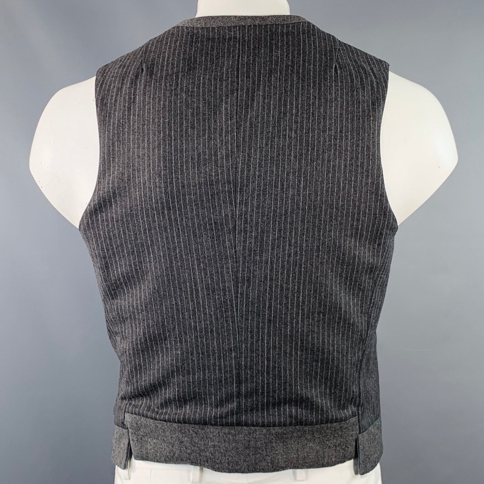 Neil Barrett NEIL BARRETT Grey Wool Double Breasted Notch Lapel Vest Size 42R - 5 Thumbnail