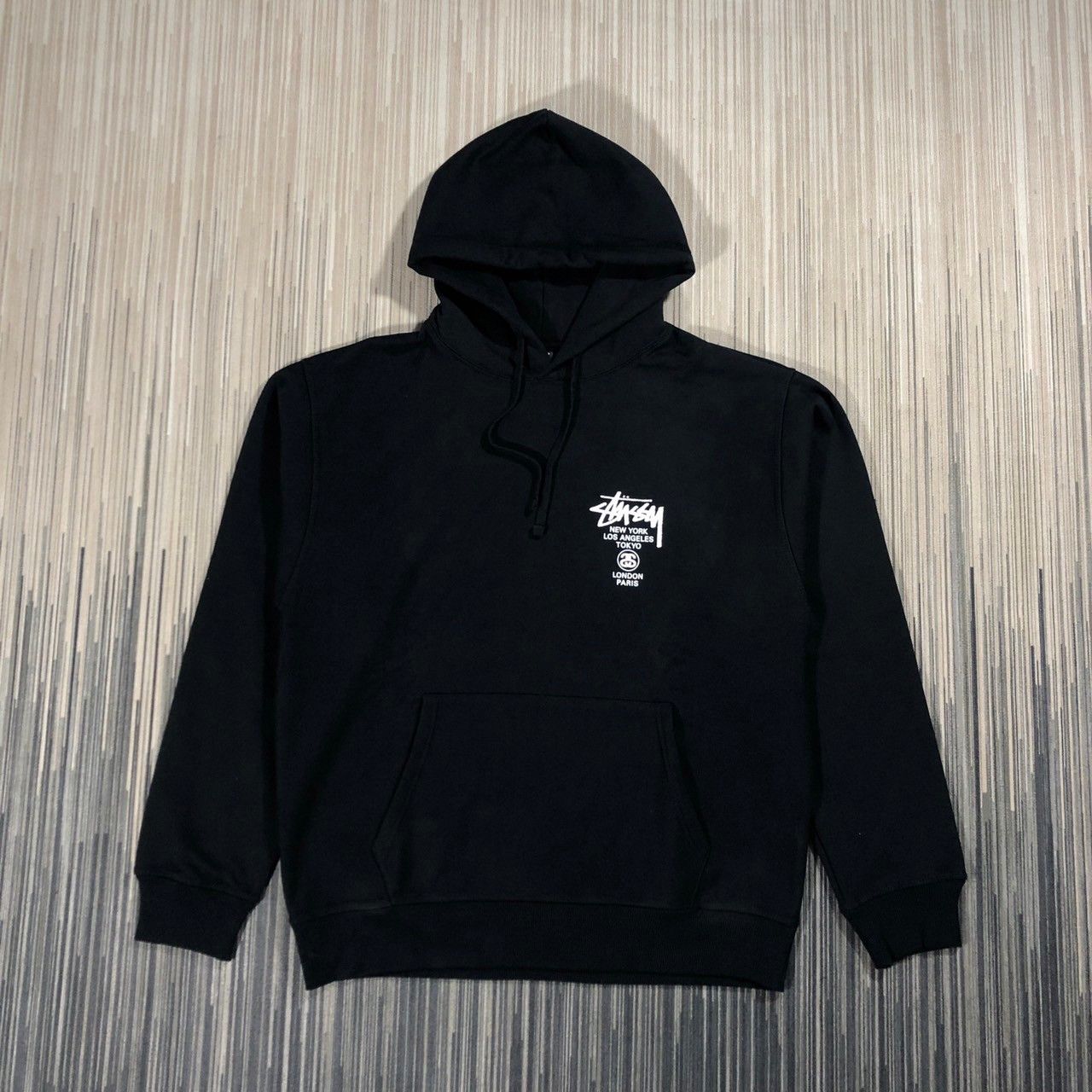 【Stussy】 World Tour 2024 Zip Hoodie Black Stussy World Tour Zip Hoodie Mens - Hooded Sweatshirt