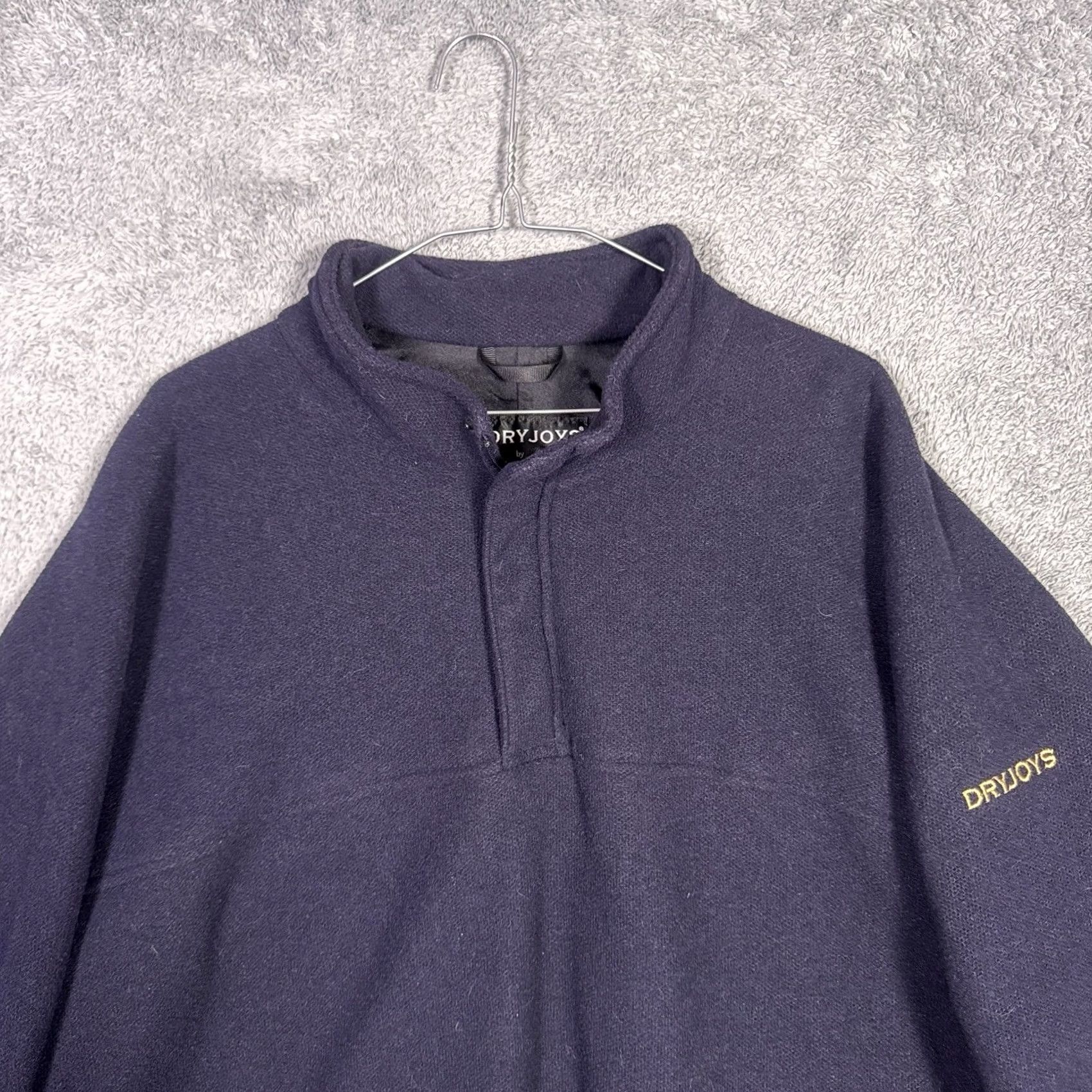 Footjoy VINTAGE FootJoy DryJoys Jacket Mens XL Fleece Golf 1/4 Zip Pullover Bomber USA Made Blue Solid Windbreaker Jacket Mens XL Blue FootJoy Size US XL / EU 56 / 4 - 2 Thumbnail