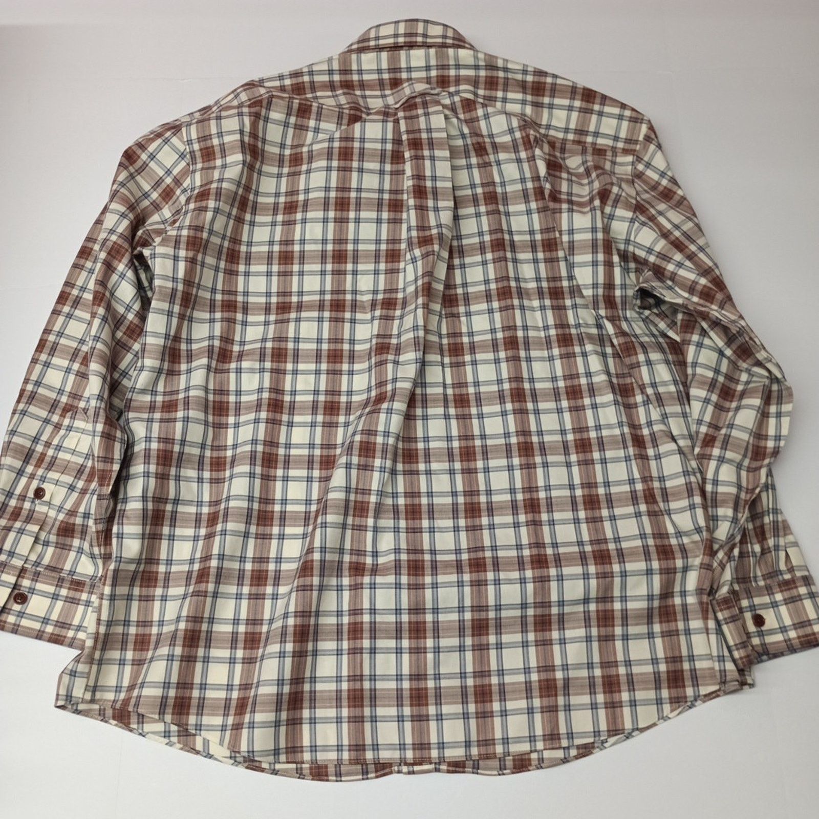 Orvis Orvis Shirt Men's Size 2XL Brown Beige Plaid Long Sleeve Size US XXL / EU 58 / 5 - 7 Thumbnail