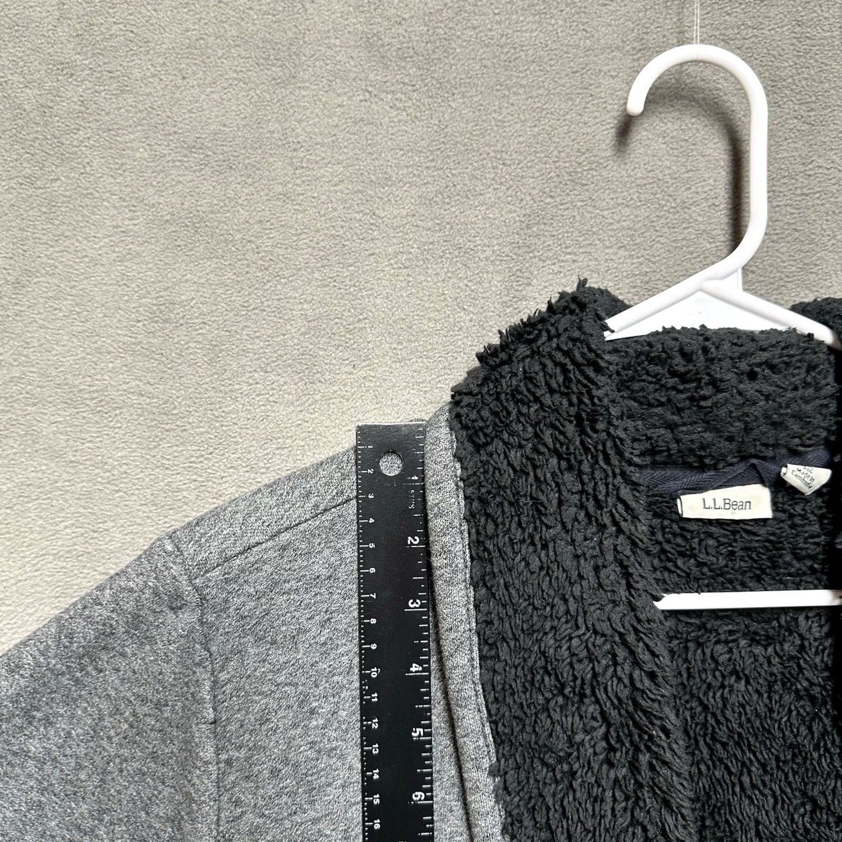 Vintage LL Bean Cardigan Sweater Womens 1X Gray Sherpa Lined Cozy Open Pockets GUC Size XL / US 12-14 / IT 48-50 - 7 Thumbnail