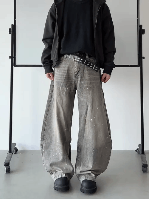 VIBE Paint Splatter Wide Leg Jeans Size US 30 / EU 46 - 5 Thumbnail