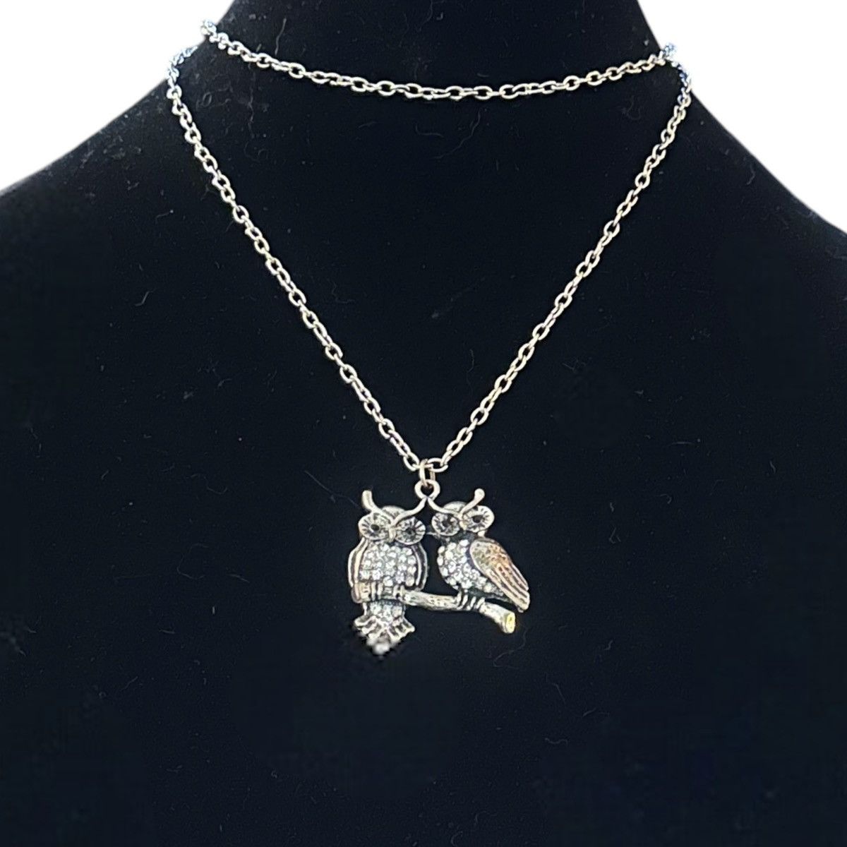 Other Perching rhinestone owls pendant necklace Size ONE SIZE - 1 Thumbnail