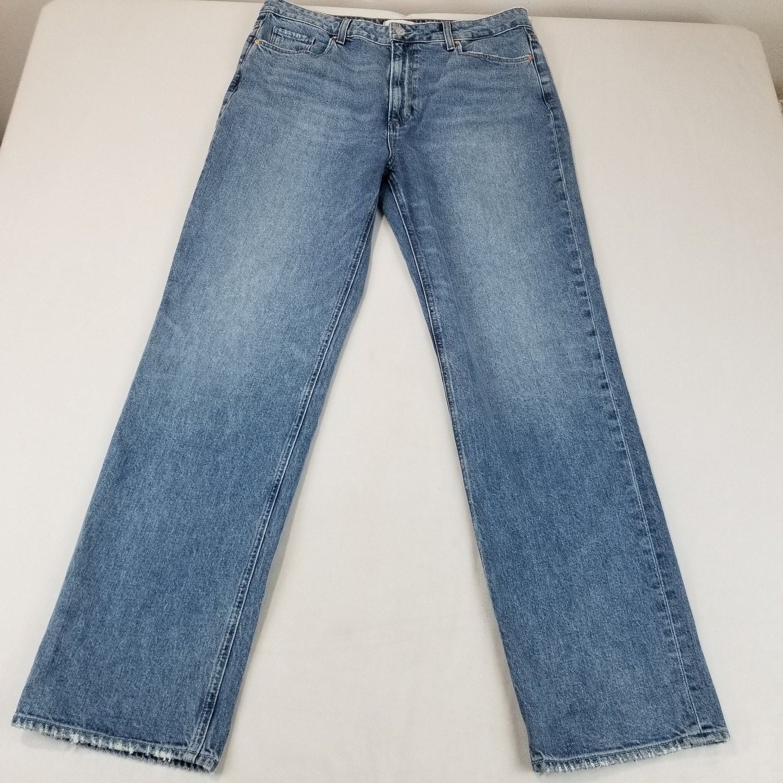 Paige Paige Stevie Jeans 33x32 Blue Heritage Raw Hem Heroes NWT Size 33" - 12 Thumbnail