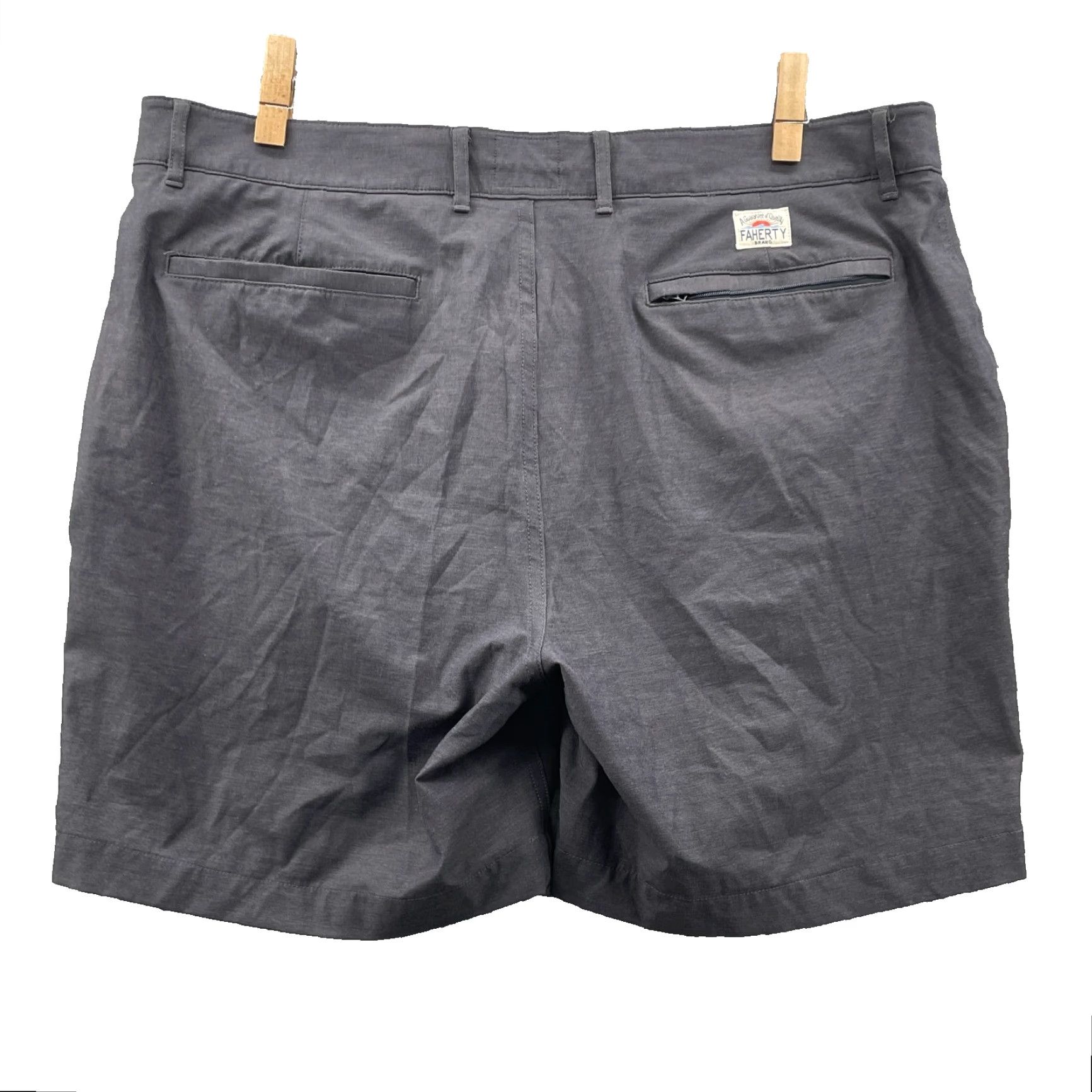 Faherty Faherty All Day Shorts 41x6* Gray Chino Outdoor Golf Performance Surf Preppy Men Size US 41 - 2 Thumbnail