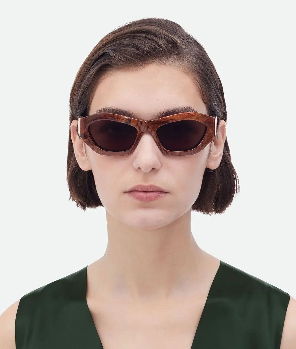 Bottega Veneta o1n1vont0525 Size: OS / Angle Hexagonal Sunglasses in Brown Size ONE SIZE - 4 Thumbnail