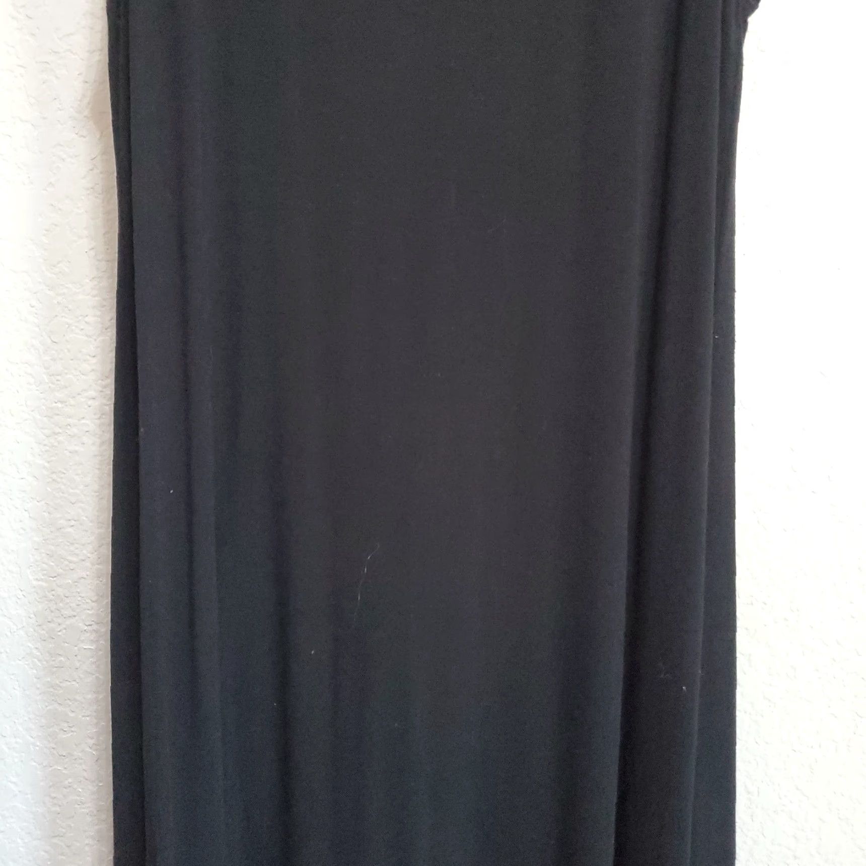 Vintage Fresh Produce Dress Women L Black Sleeveless Maxi Neck Rayon Blend Stretch USA Size L / US 10 / IT 46 - 5 Thumbnail