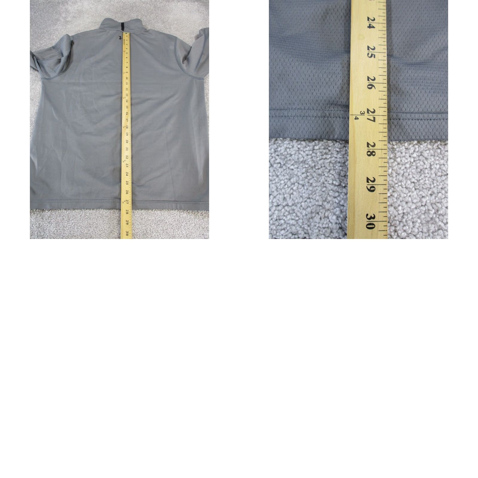Under Armour Under Armour Mens Gray Cold Gear Quarter Zip Mock Neck Fleece Sweatshirt L/S Zip Pullover 3/4 Zip Golf Gym Walking Size US L / EU 52-54 / 3 - 8 Thumbnail
