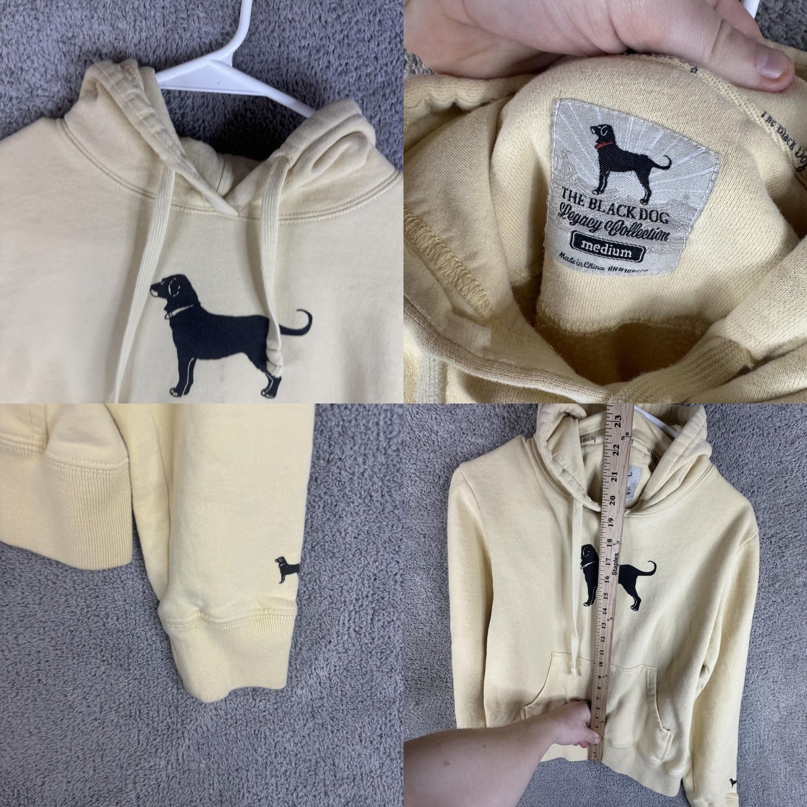 Logo 7 The Black Dog Hoodie Mens Medium Yellow Pullover Fleece Sweatshirt Graphic Logo Size US M / EU 48-50 / 2 - 8 Thumbnail