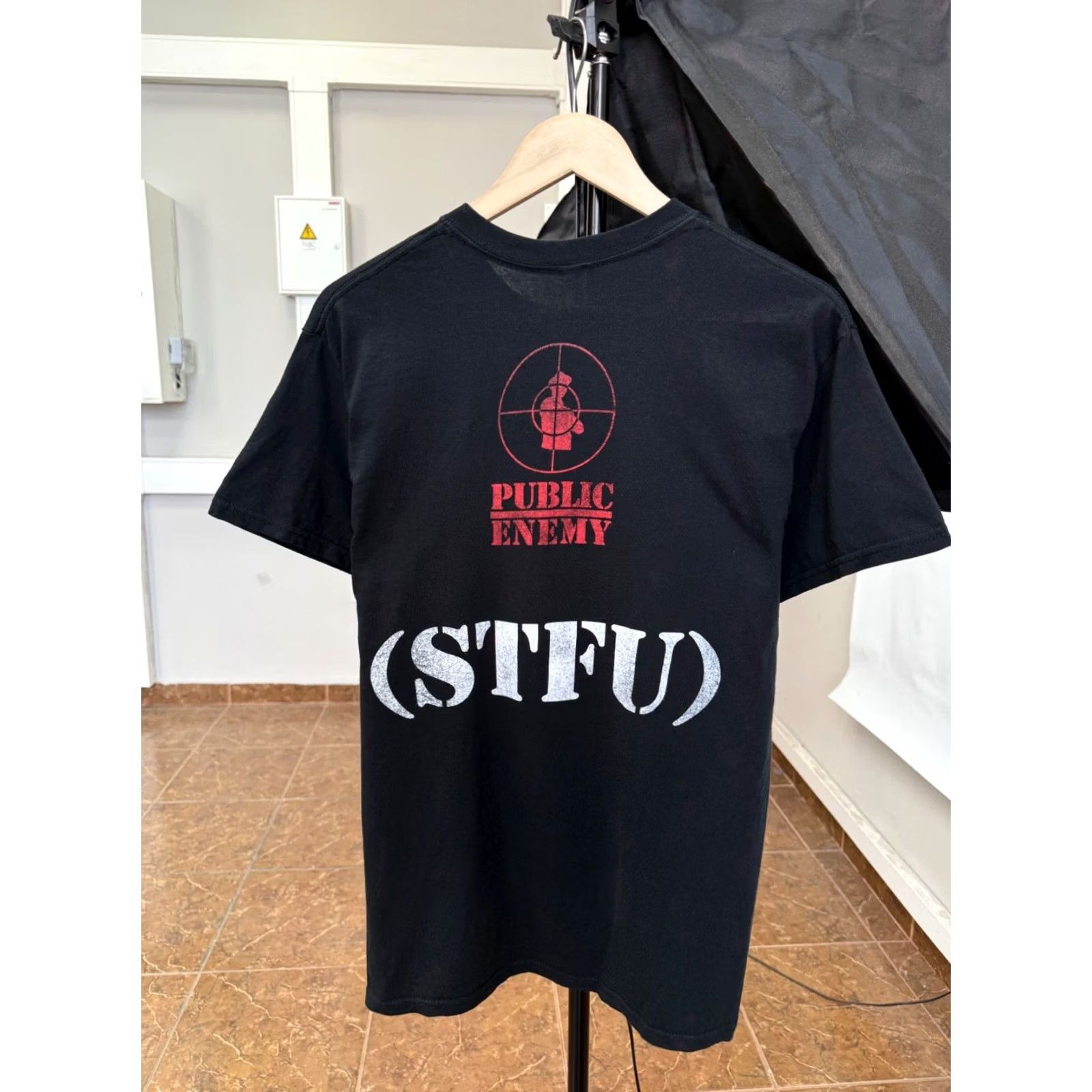 Vintage Public Enemy Y2K State of the Union STFU T-Shirt M Black Mens Shirt Size US M / EU 48-50 / 2 - 2 Thumbnail