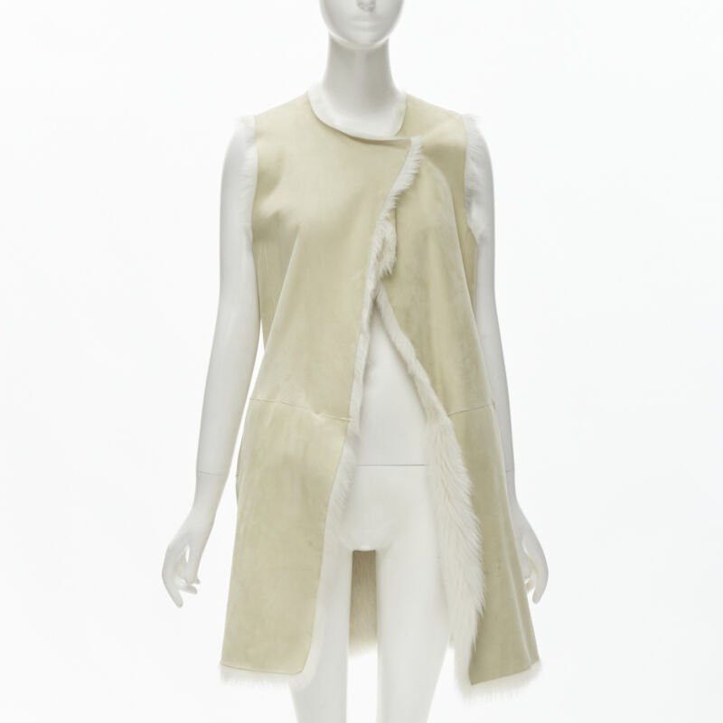 Theory THEORY beige shearling lamb fur lined suede vest XS Size XS / US 0-2 / IT 36-38 - 1 Thumbnail