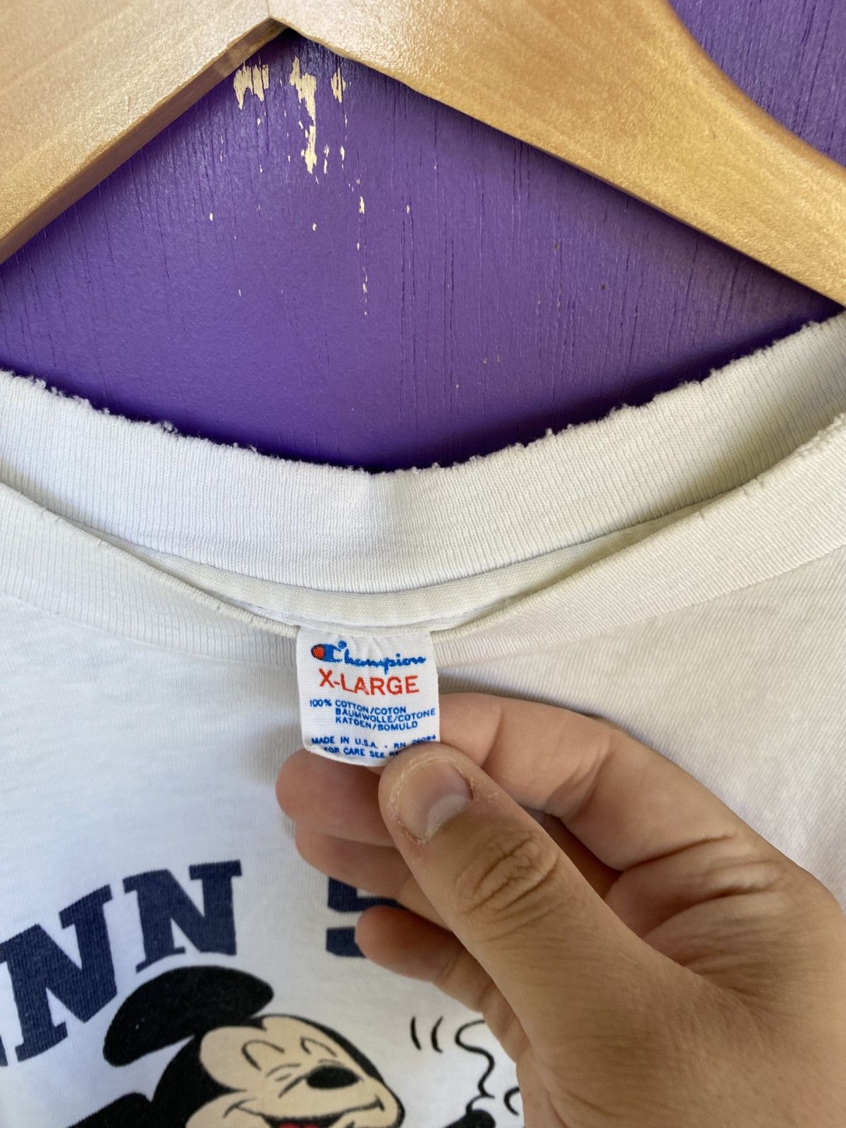 Champion Vintage 80s Champion Penn state mickey mouse t-shirt Size US L / EU 52-54 / 3 - 4 Thumbnail