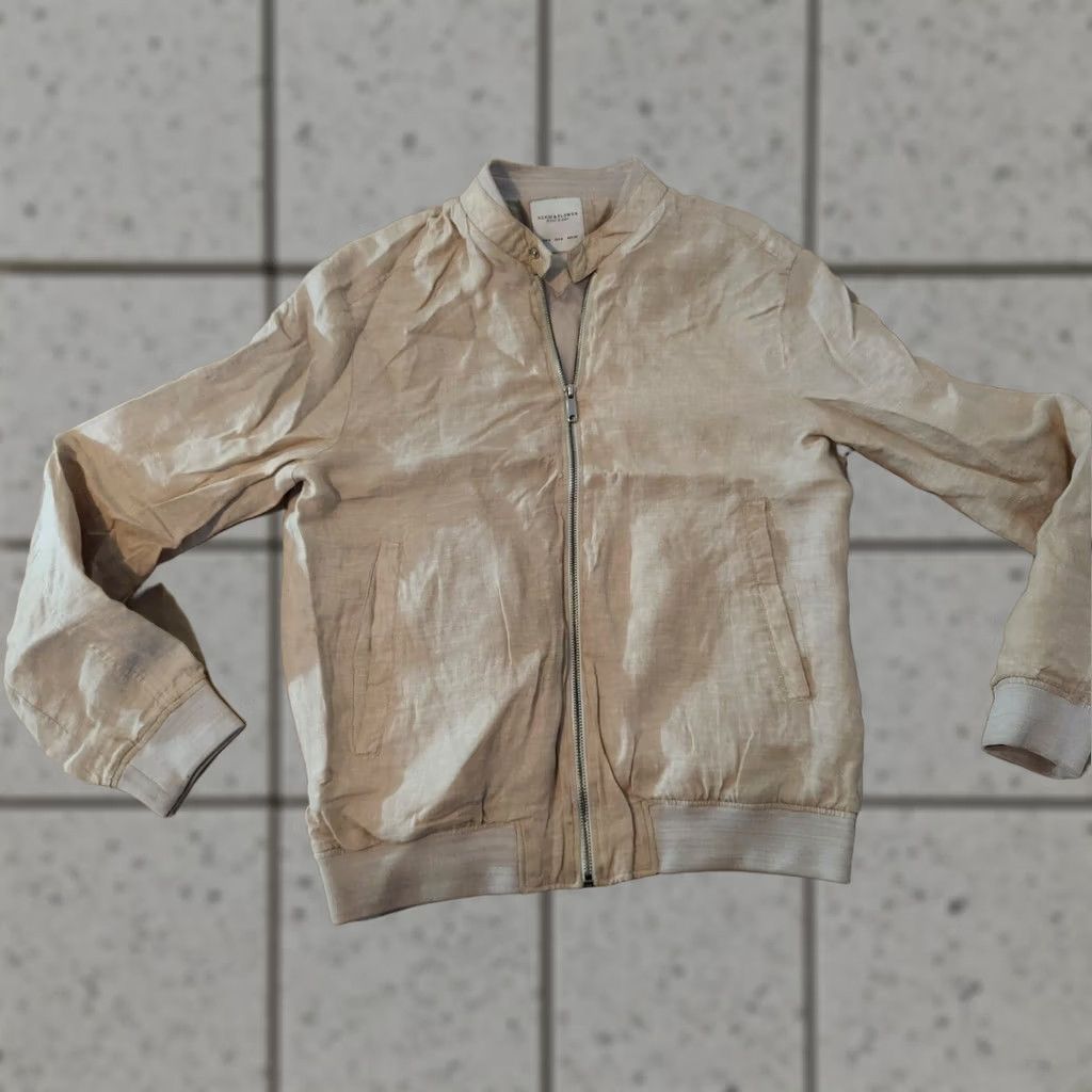 Denime Womens Denim & Flower Linen Jacket Medium Khaki Size M / US 6-8 / IT 42-44 - 1 Thumbnail