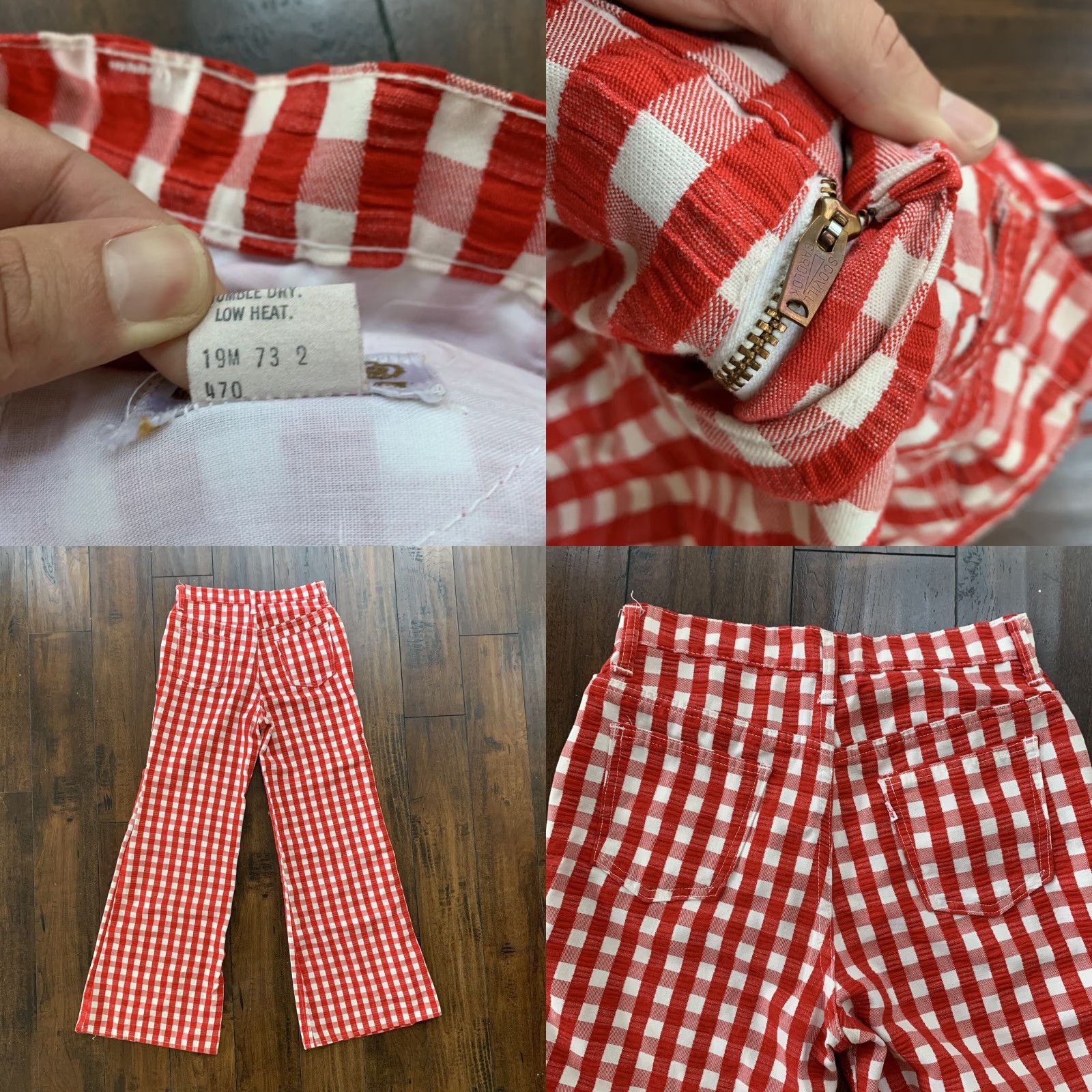 Levi's VINTAGE Levi's 60s Big E Flare Pants Unisex Adults 27 Red Denim Bootcut 517 1960s Size US 27 - 8 Thumbnail
