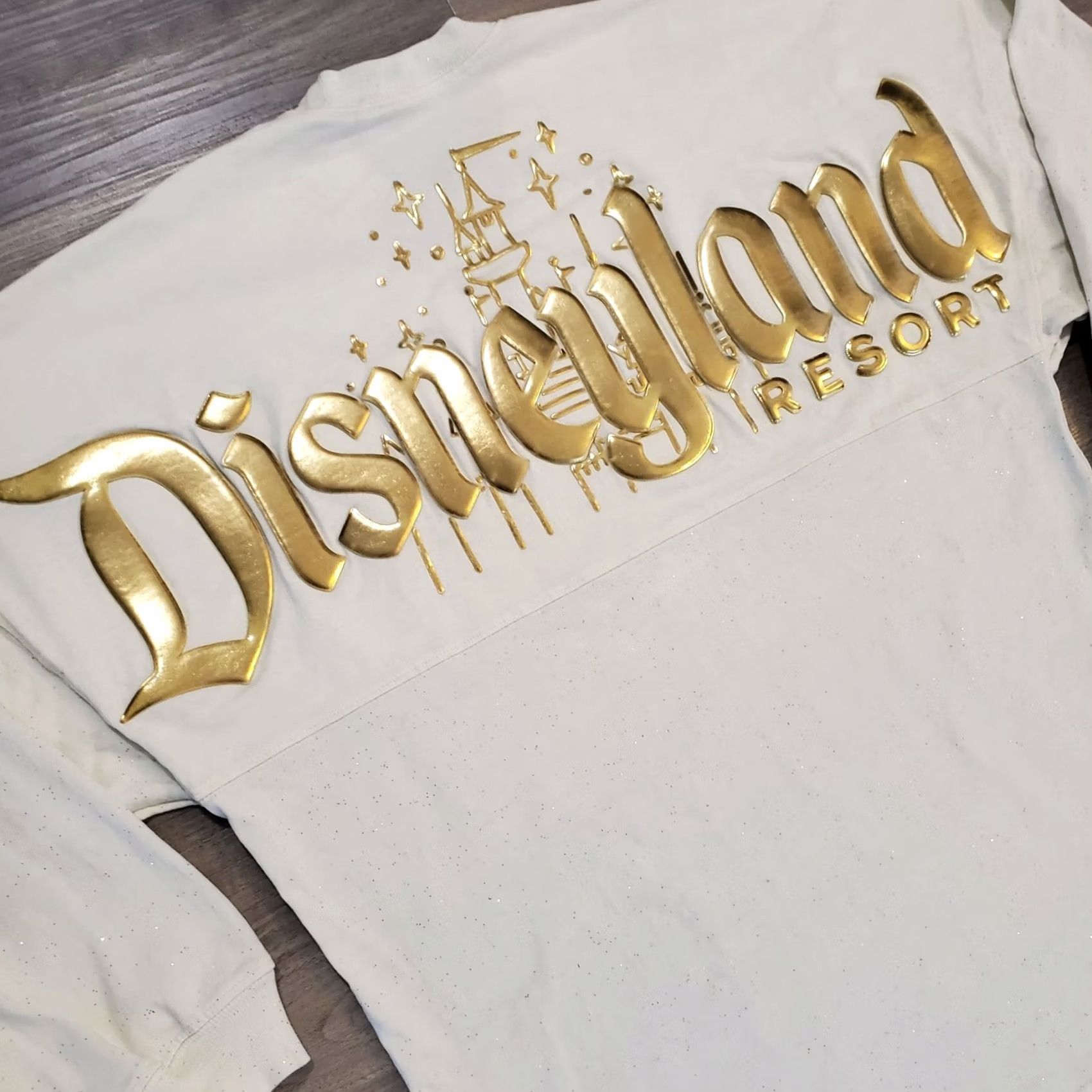 Disney Disneyland Resort Spirit Jersey Long Sleeve Beige Gold Cinderella Castle XS Size US XS / EU 42 / 0 - 3 Thumbnail