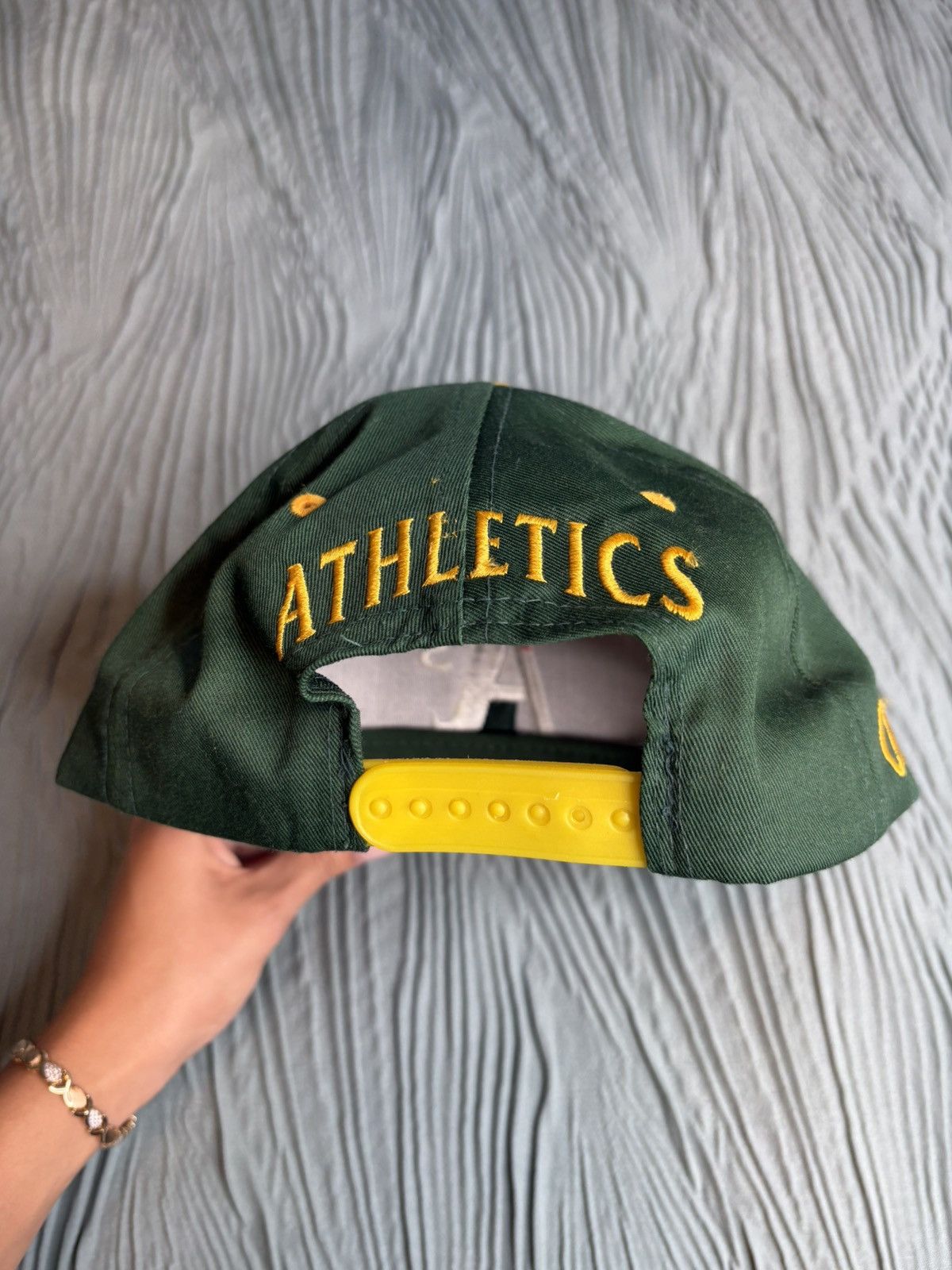 MLB MLB Oakland Athletics A’s Snapback Hat “Green/Yellow” Size ONE SIZE - 3 Thumbnail