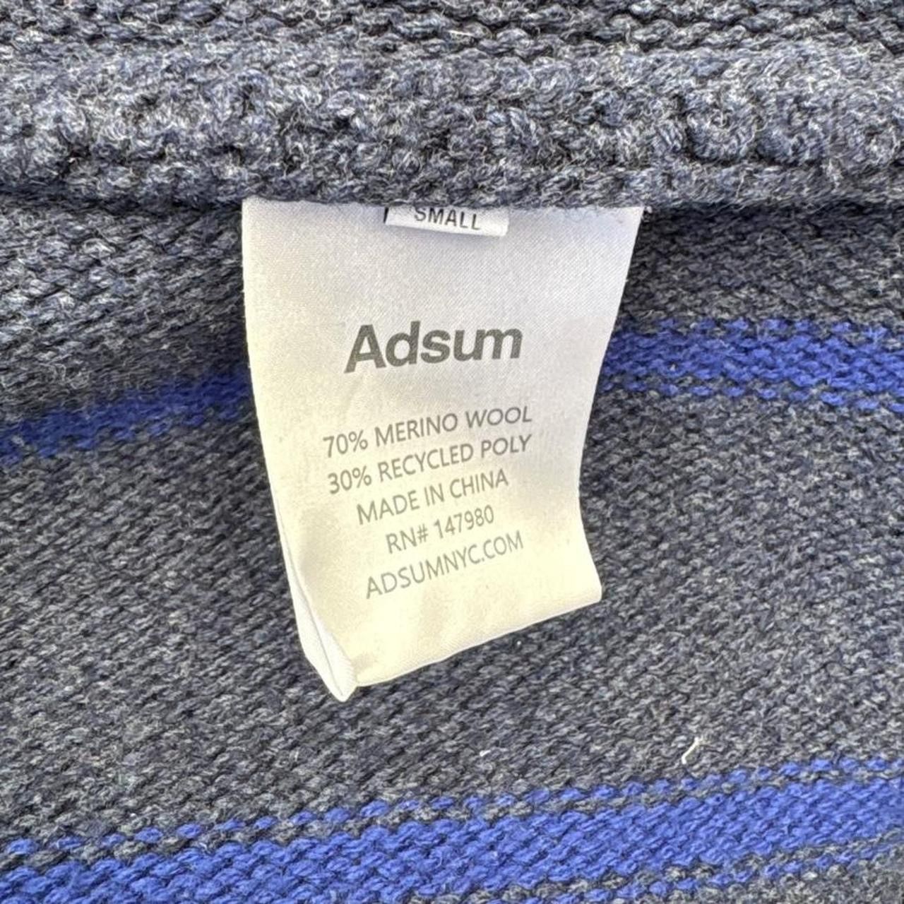 Adsum Adsum Blue Striped Wool Raglan Zip Up Sweater Hooded Jacket Size US S / EU 44-46 / 1 - 4 Thumbnail