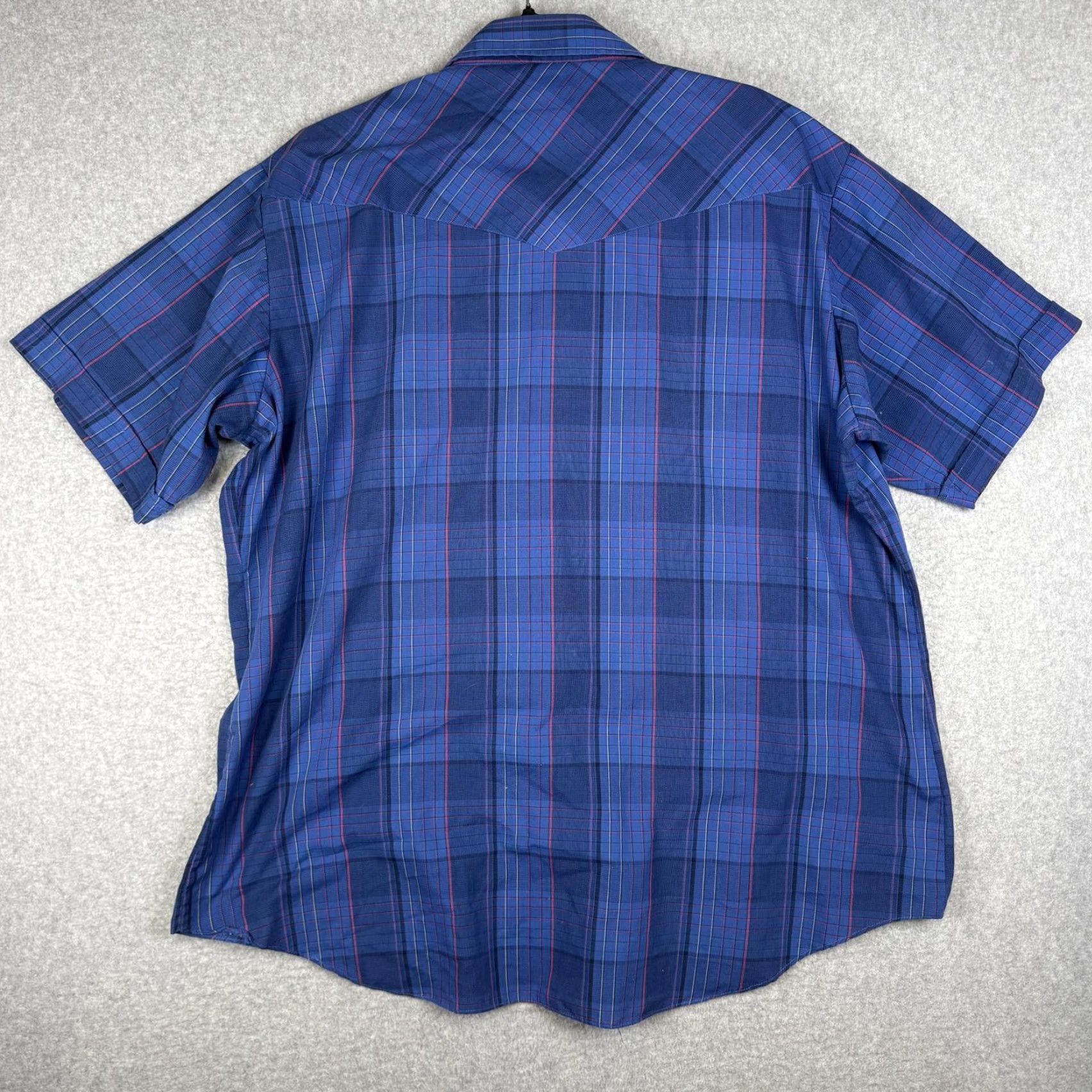 Vintage VINTAGE Ely Cattleman Button-Down Shirt Blue Western Cowboy Short Sleeve XL Men's Stain on front Size US XL / EU 56 / 4 - 6 Thumbnail
