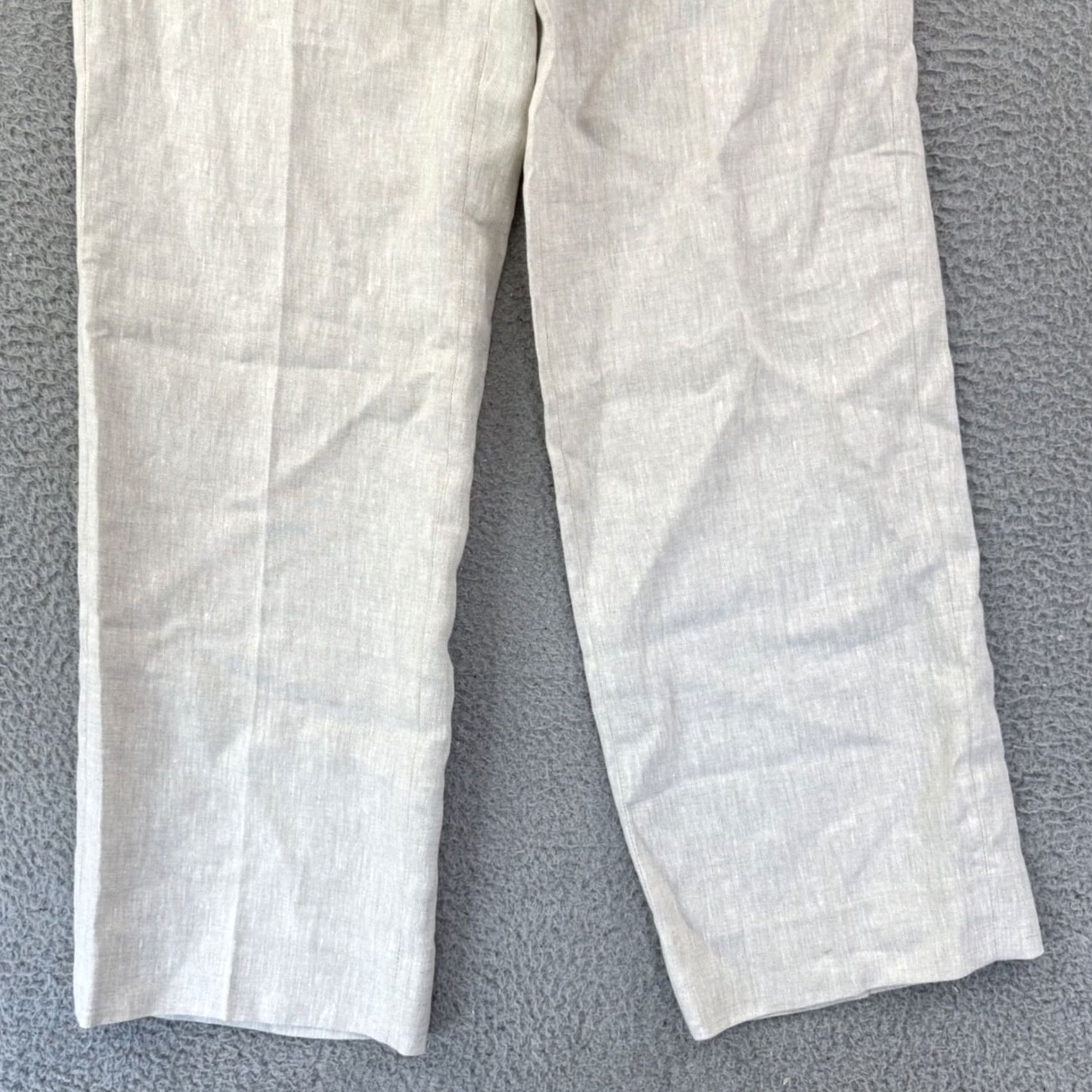 Banana Republic Banana Republic Pants Womens 2 Red Trouser Ivory Linen High Waist Pleated Wide Leg Size 26" / US 2 / IT 38 - 2 Thumbnail