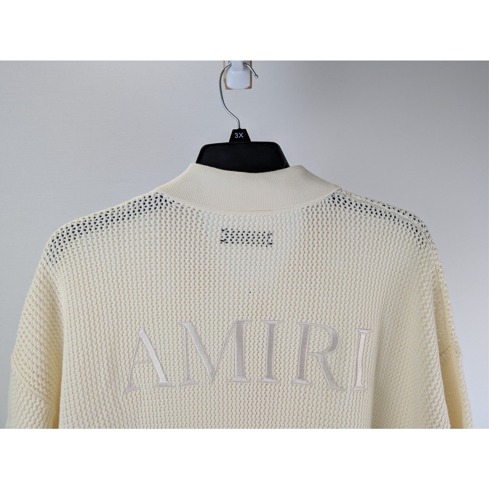 Amiri o1rshd1 Amiri Crochet Button up Half Sleeve Shirt in Ivory Size US XL / EU 56 / 4 - 12 Thumbnail