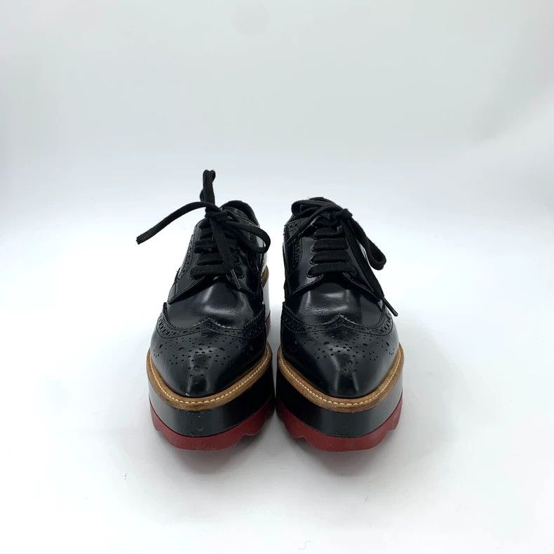 Prada Prada Size 36.5 Black Baroque carved lace-up thick-soled sh Size US 5 / EU 37 - 3 Thumbnail