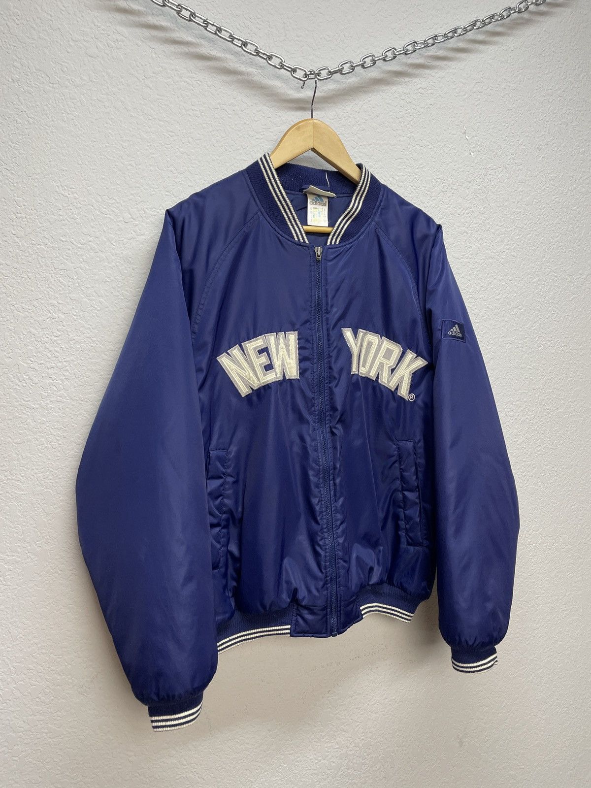 New York Yankees × Nike × Vintage Vintage y2k Adidas New York Yankees Varsity Bobners Jacket Size US M / EU 48-50 / 2 - 2 Thumbnail