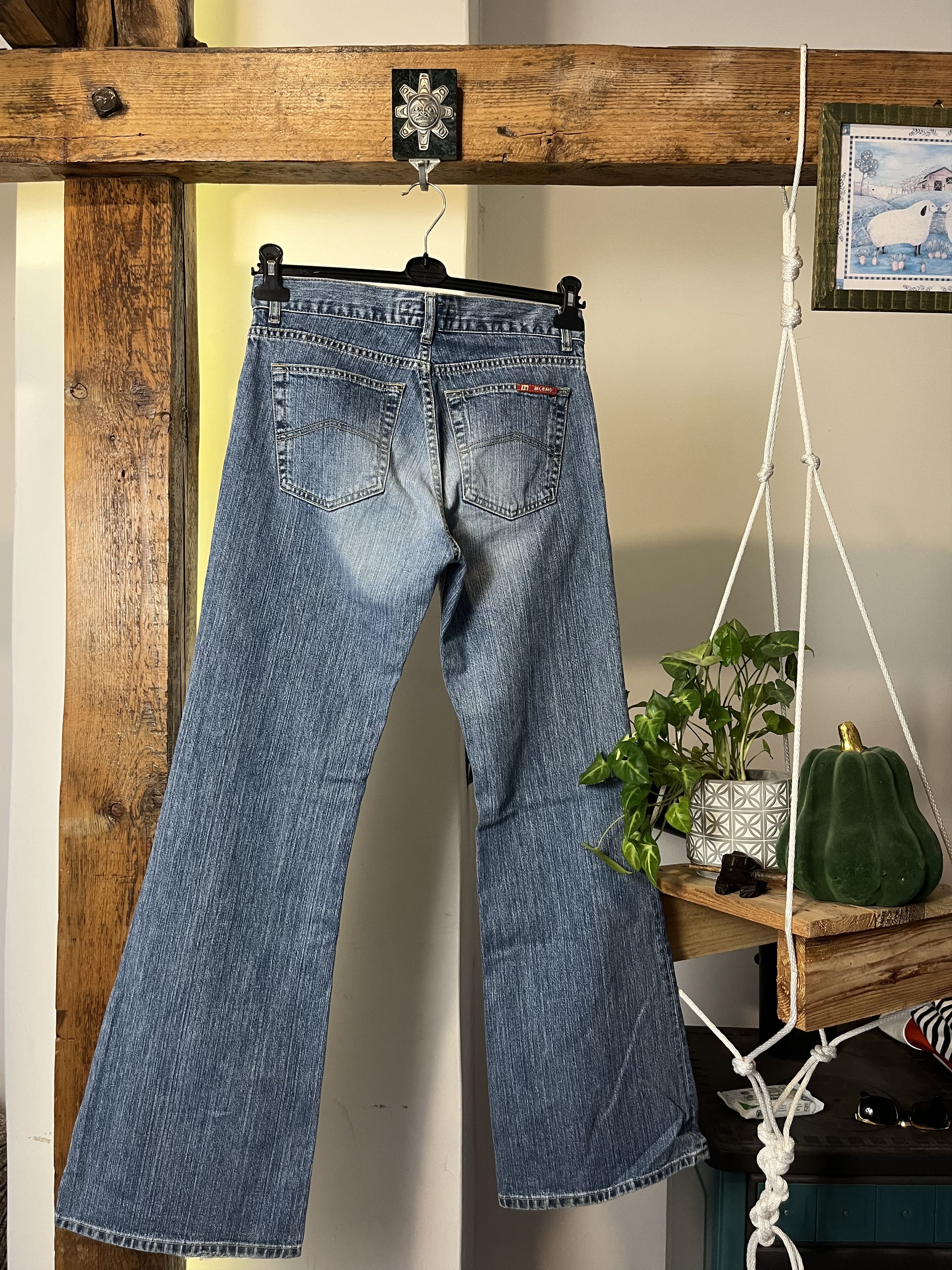Japanese Brand × Vintage Vintage y2k Flared Washed Denim Jeans Dzwony Size US 31 - 2 Thumbnail