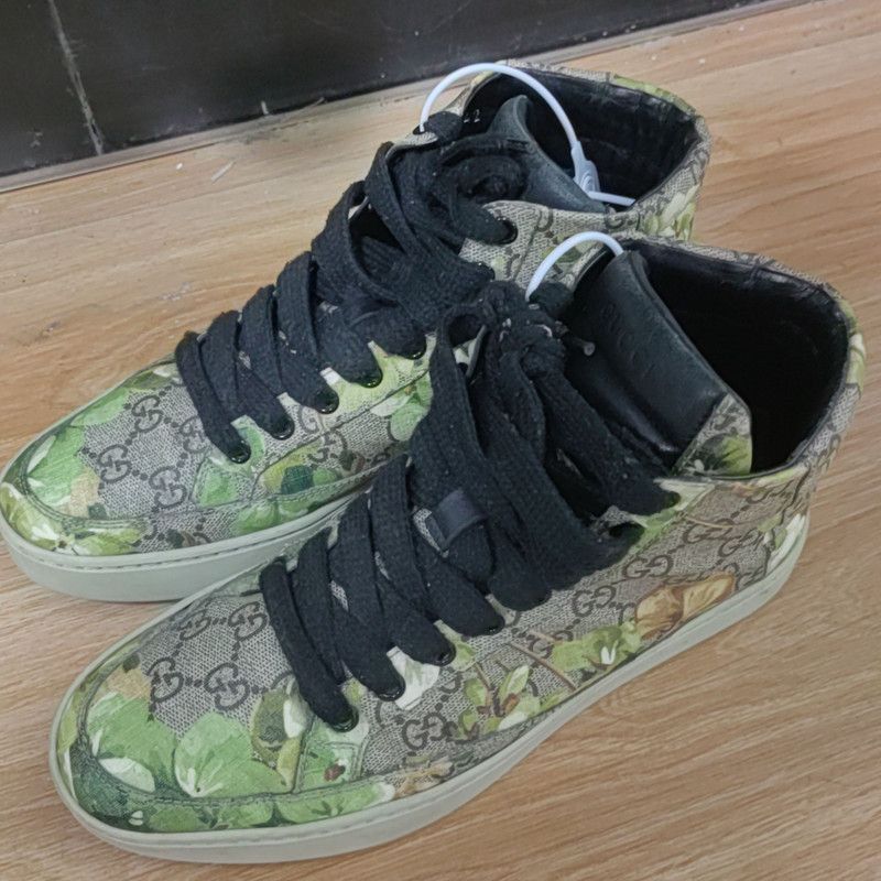 Gucci Gucci Canvas High-Top Sneakers in Green - Size US 7.5 / EU 40-41 - 1 Thumbnail