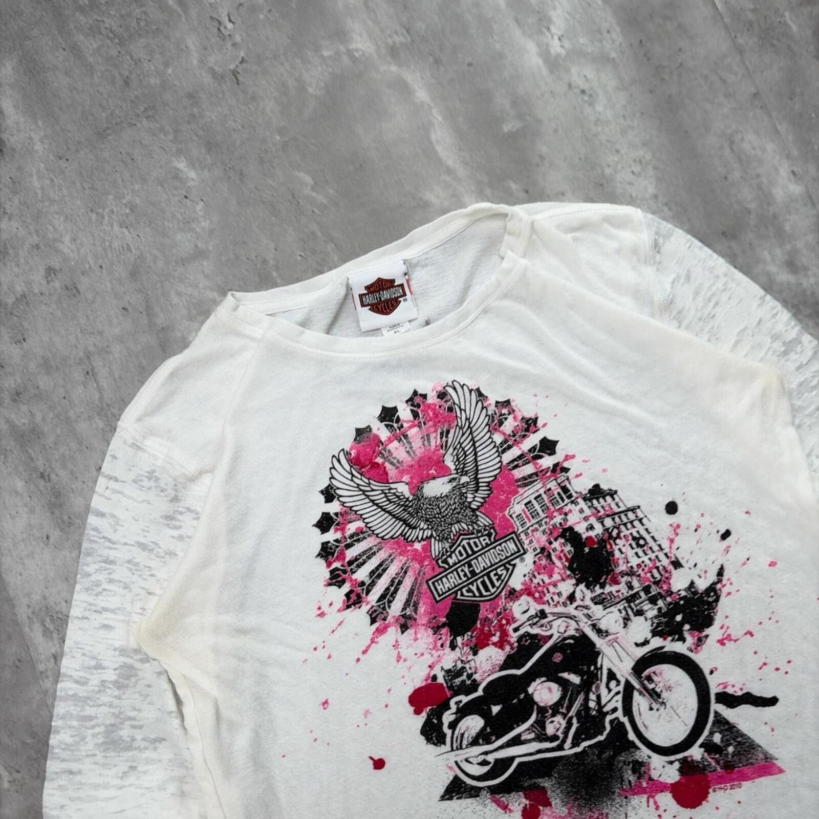 Harley Davidson Y2K Harley Davidson Distressed Biker Long Sleeve Shirt Size XL / US 12-14 / IT 48-50 - 5 Thumbnail