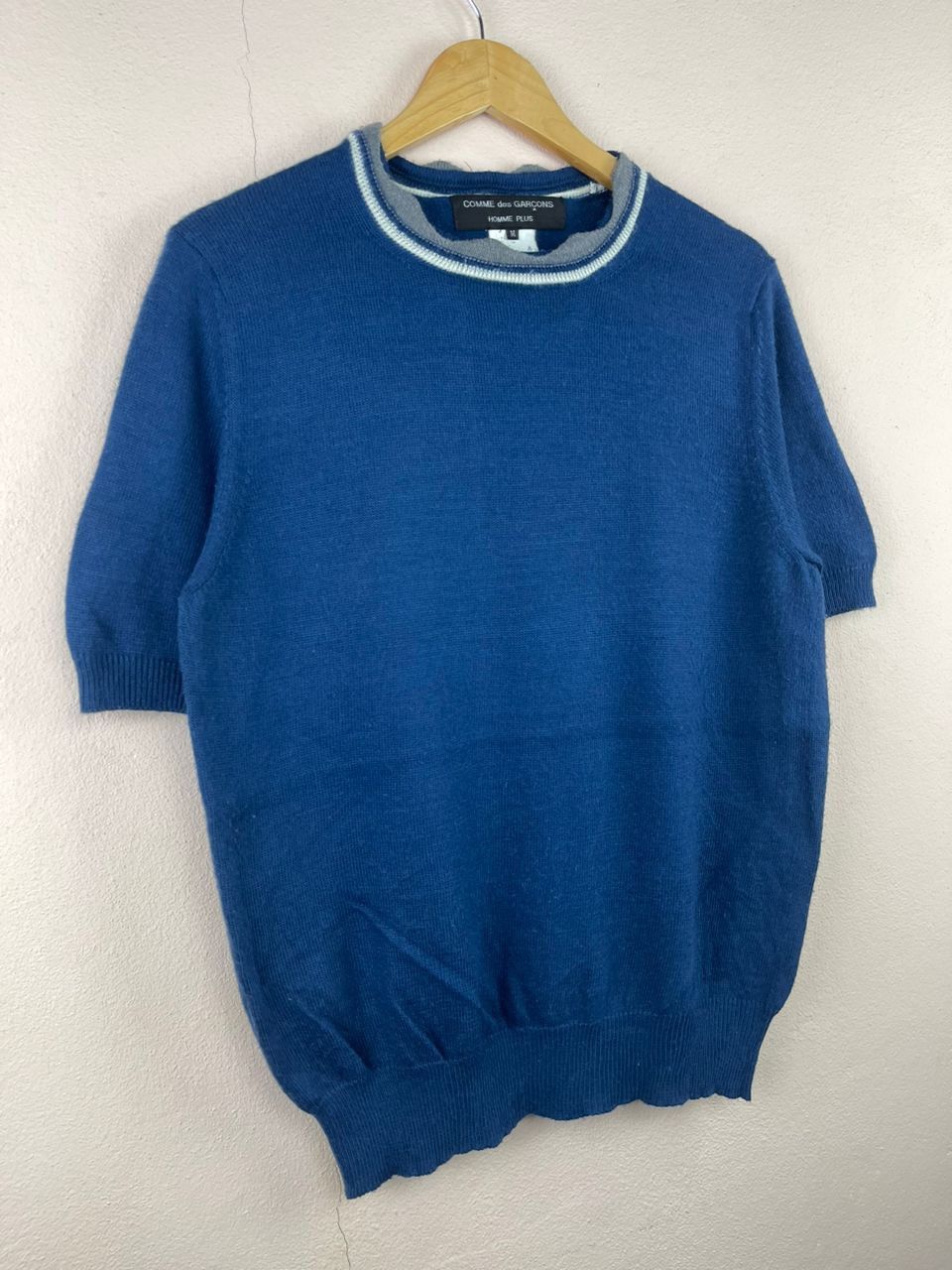 Comme des Garcons Homme Plus × Japanese Brand × Rei Kawakubo AD1998 Short Sleeve Knit Sweater Size US M / EU 48-50 / 2 - 3 Thumbnail