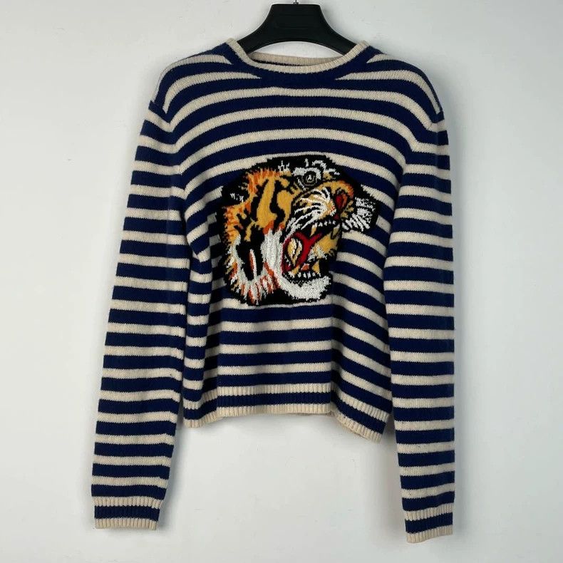 Gucci Gucci Tiger-headed striped knitwear 2503-Nextarrow Size US S / EU 44-46 / 1 - 1 Thumbnail