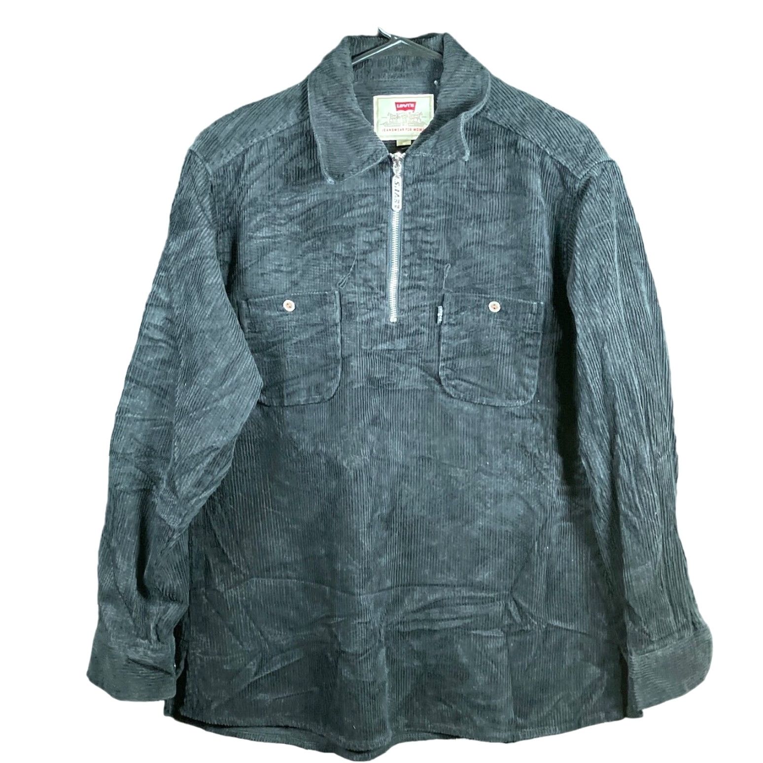 Levi's Levis Womens Jacket Black Corduroy Pull Over 1/4 Zip Collared Long Sleeve M Size M / US 6-8 / IT 42-44 - 2 Thumbnail