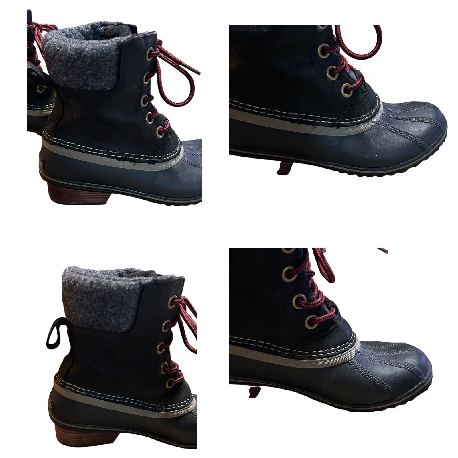 SOREL SOREL Slimpack II Winter Boots Black Leather/Rubber/Wool Waterproof Women Sz 6.5 Size US 7 / IT 37 - 9 Thumbnail