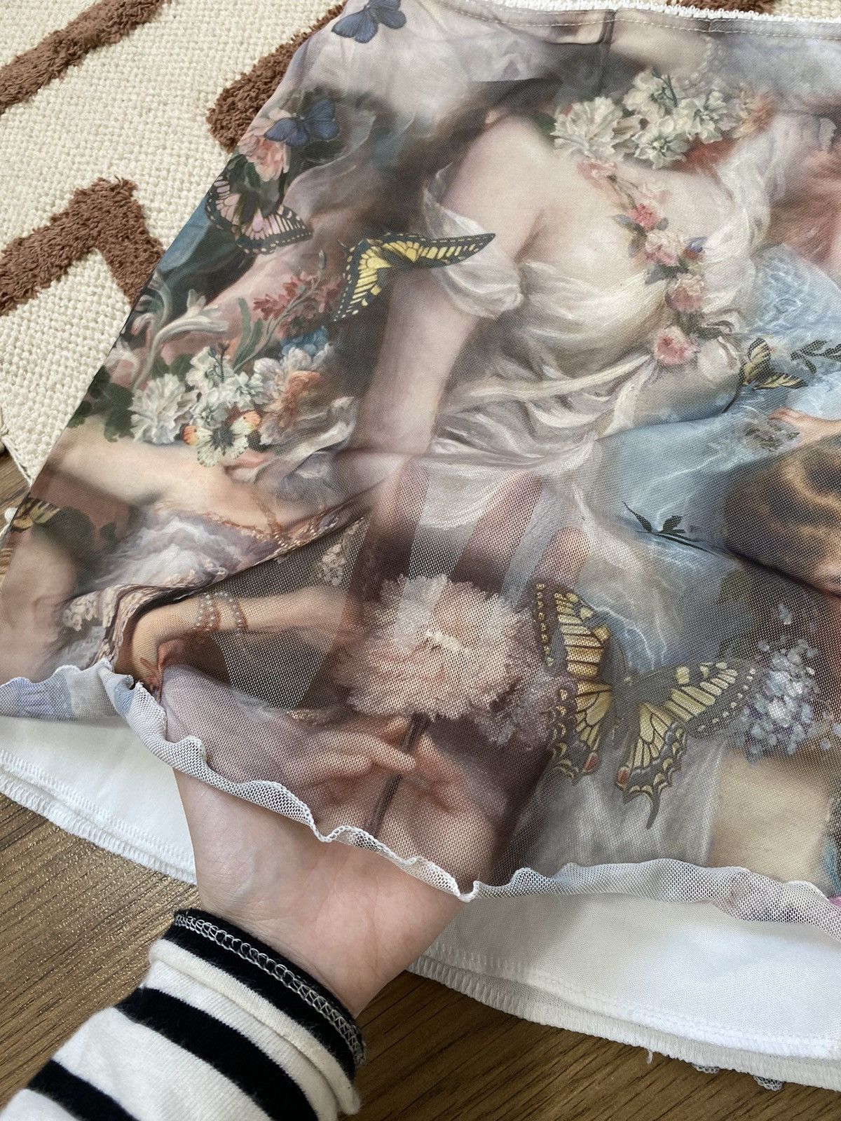 Vintage JEAN PAUL GAULTIER STYLE MESH RENAISSANCE ANGEL SKIRT Size 28" / US 6 / IT 42 - 3 Thumbnail