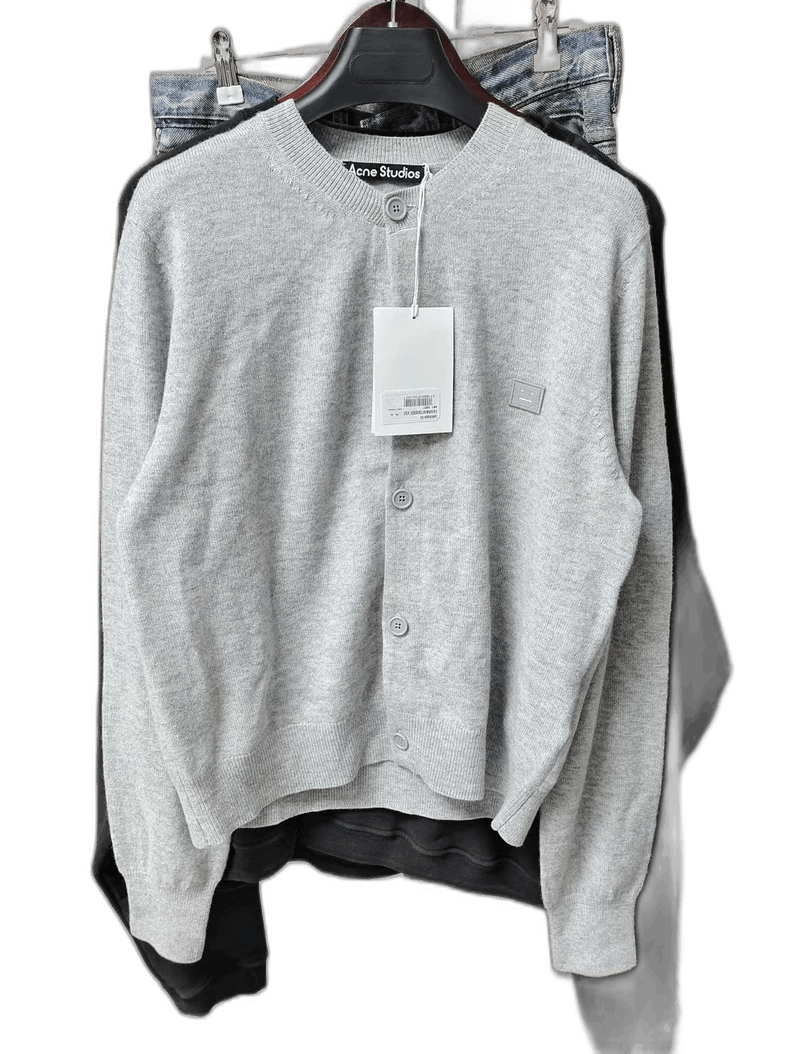 Acne Studios Acne Studios Gray Crew Neck Cardigan Size US XL / EU 56 / 4 - 1 Thumbnail