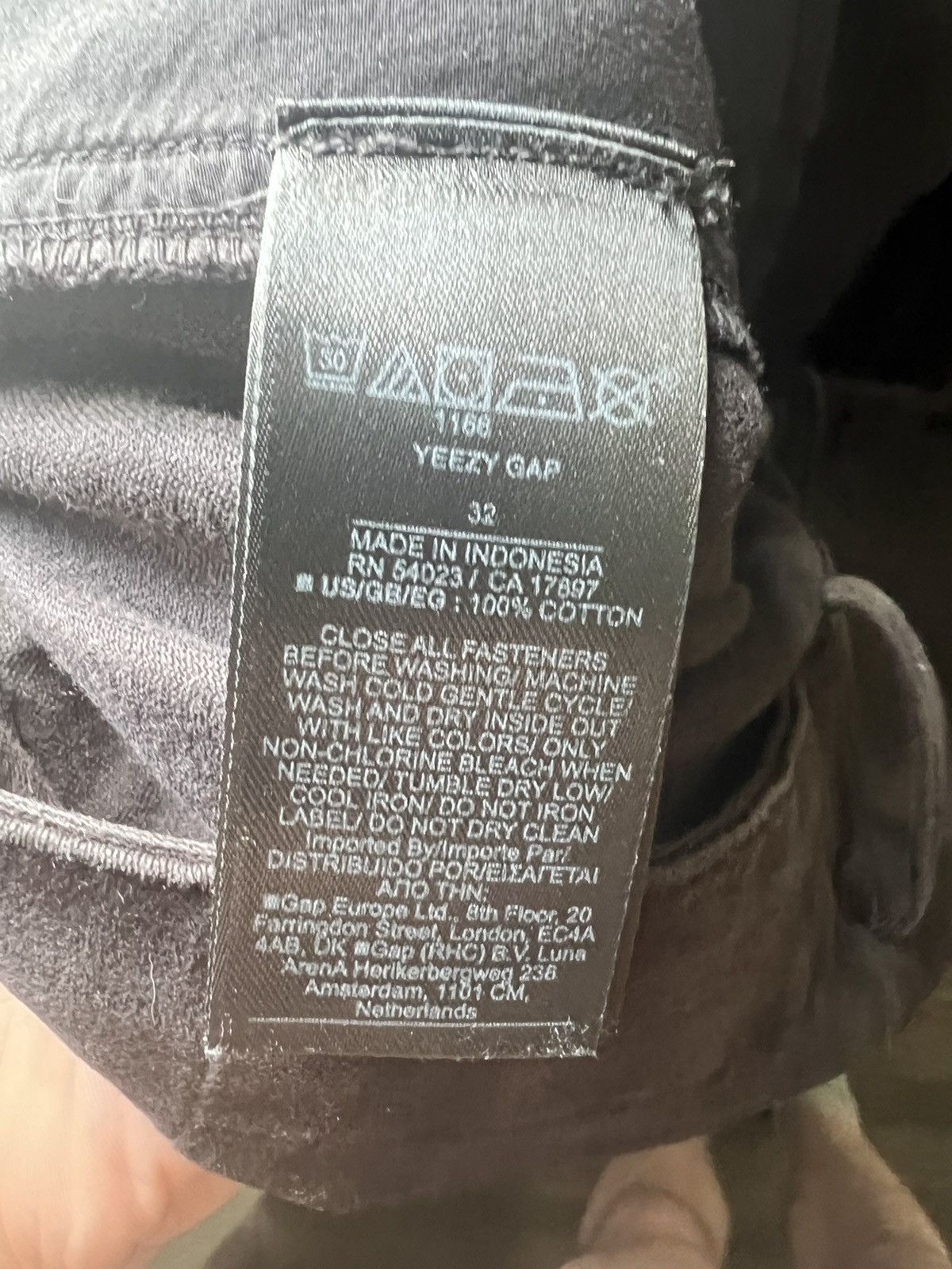 Gap × Kanye West YGEBB Sateen Cargo Pants Black 32 Yeezy Gap 